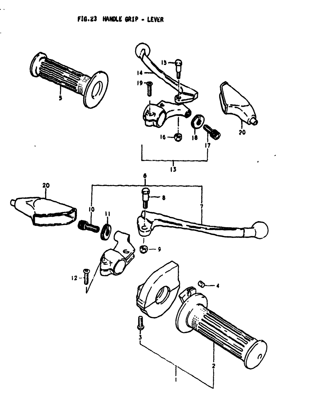 Handle grip - lever