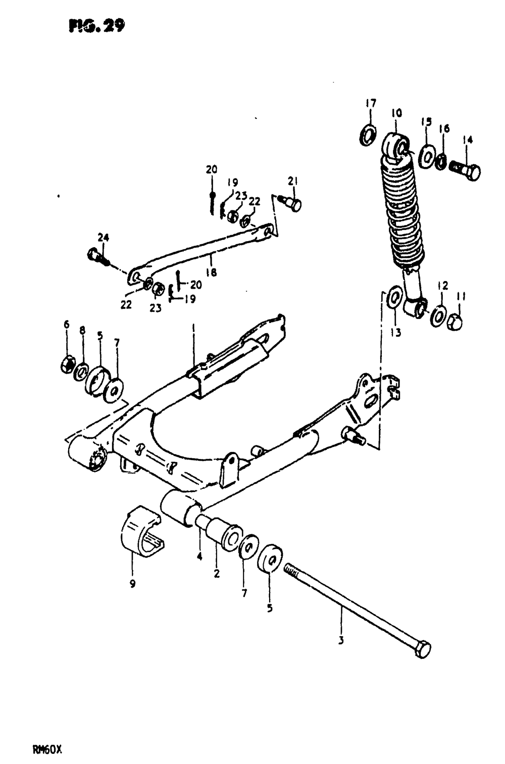 Rear swinging arm