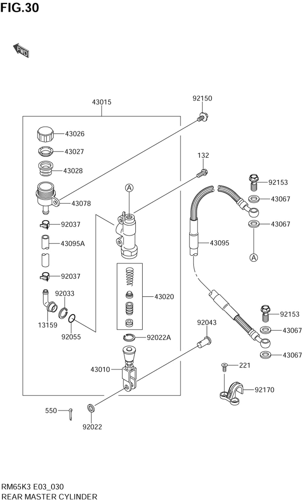 Rear master cylinder