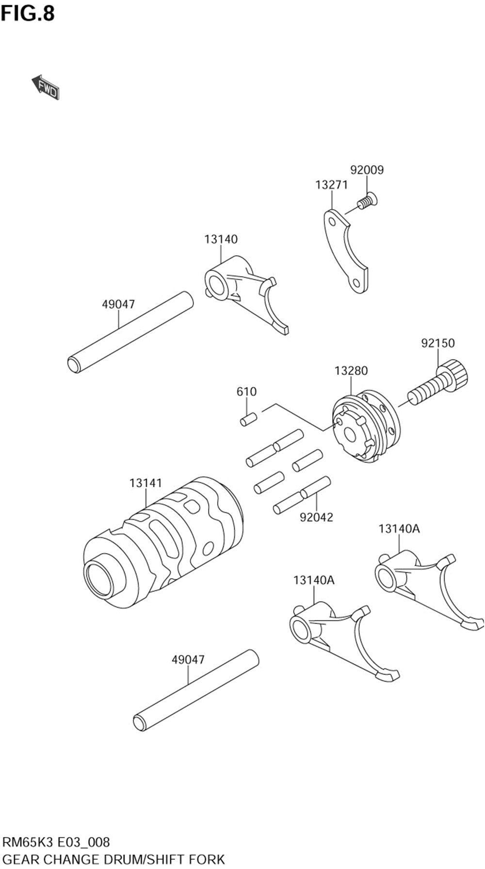 Gear change drum_shift fork