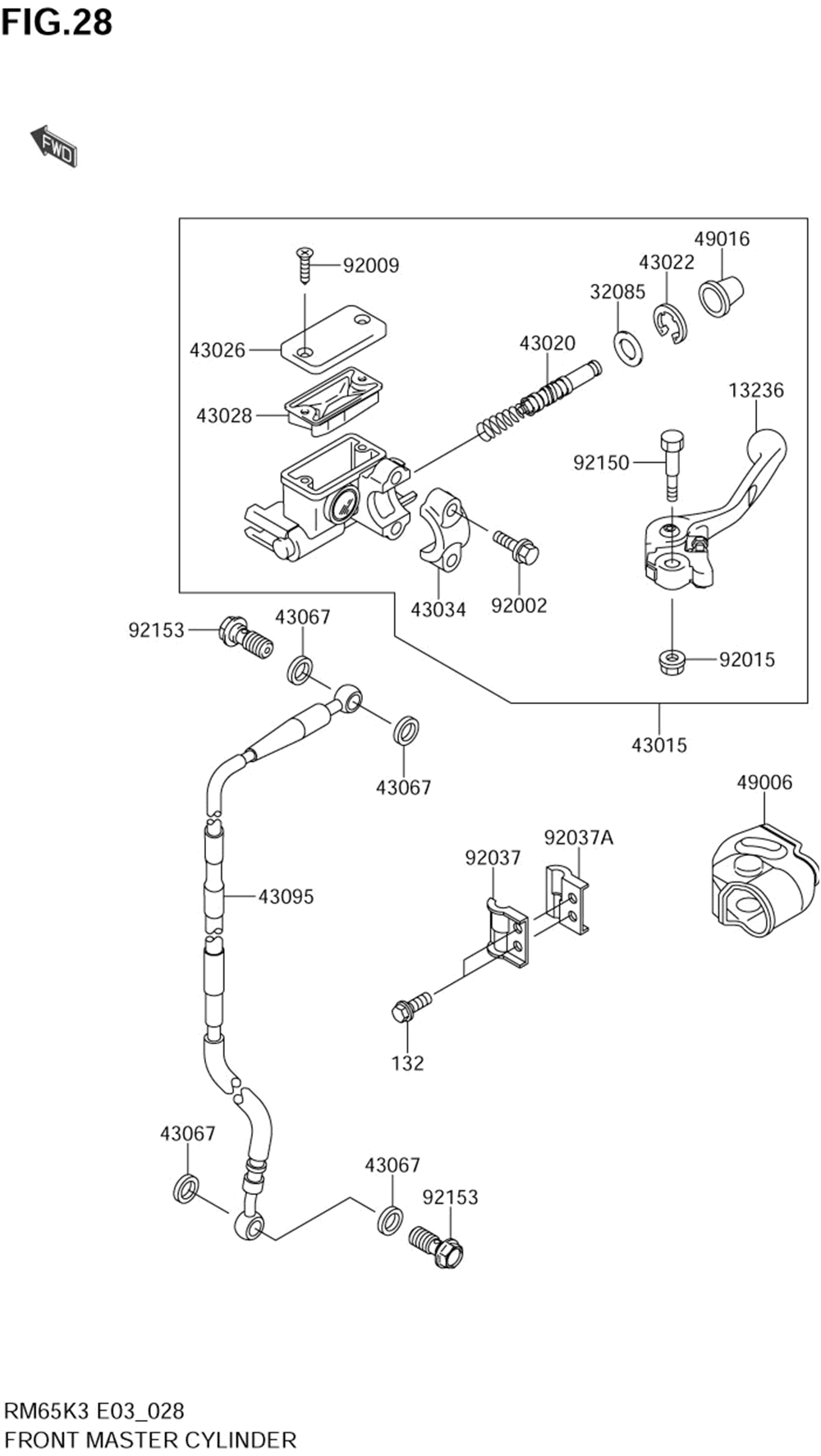 Front master cylinder