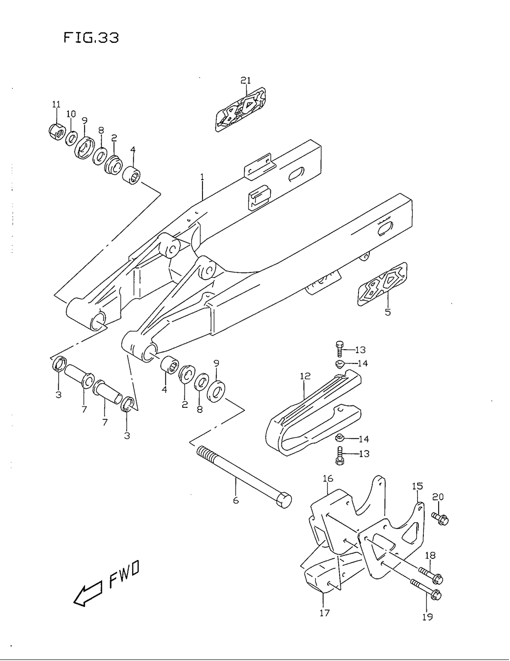 Rear swinging arm