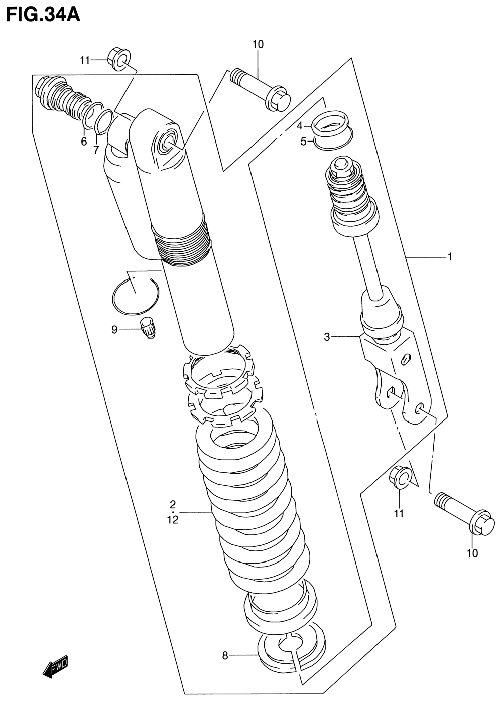 Rear shock absorber (type k1)