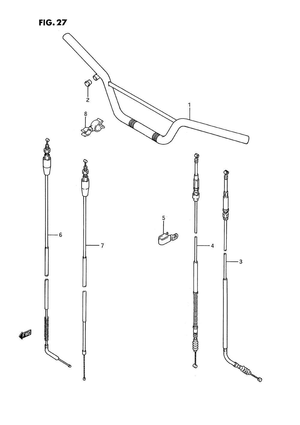 Handlebar - control cable