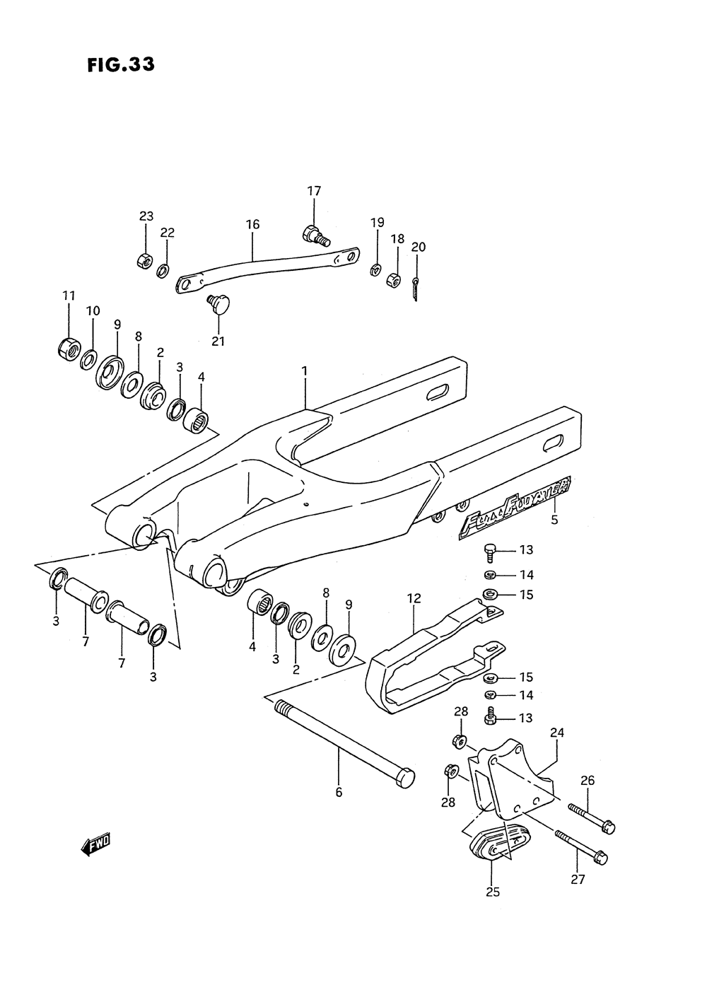 Rear swinging arm (model g_h_j)