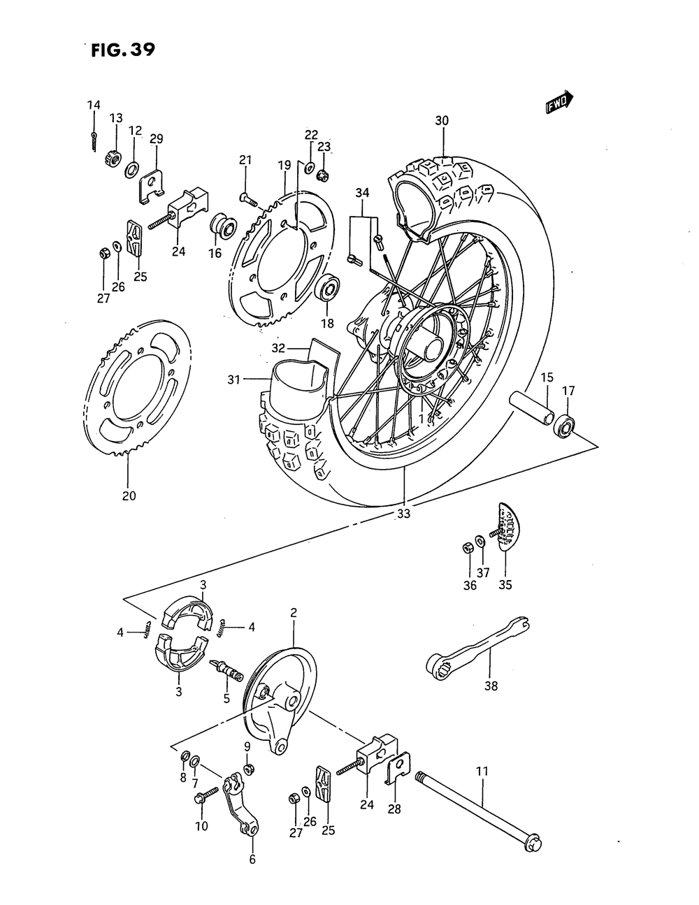 Rear wheel (model g_h_j_k)