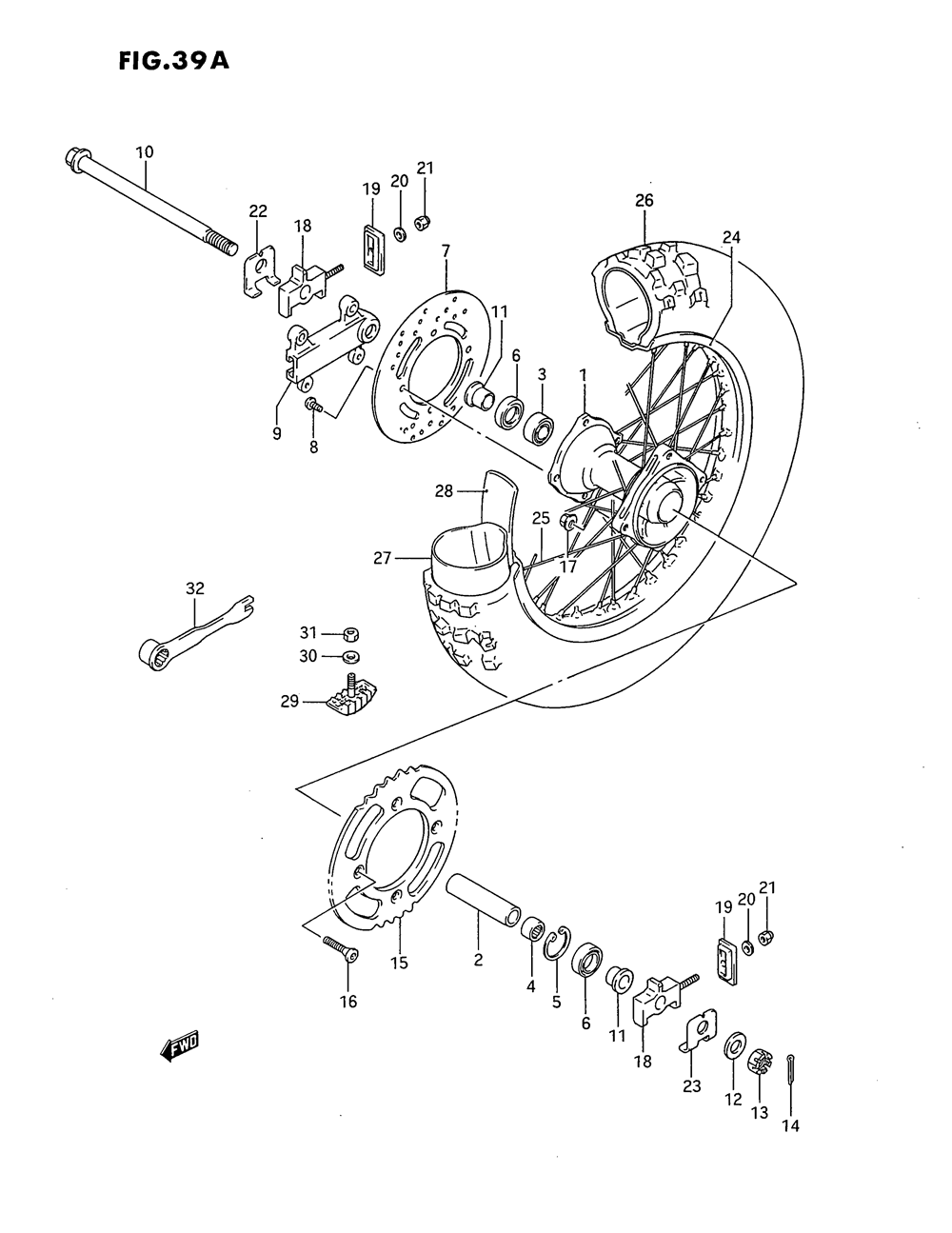 Rear wheel (model l_m_n_p_r_s)