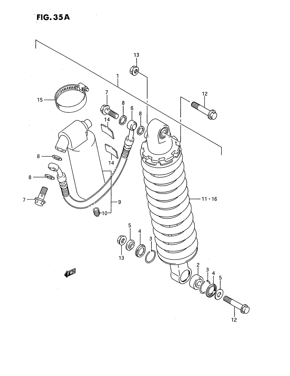 Rear shock absorber (model k)