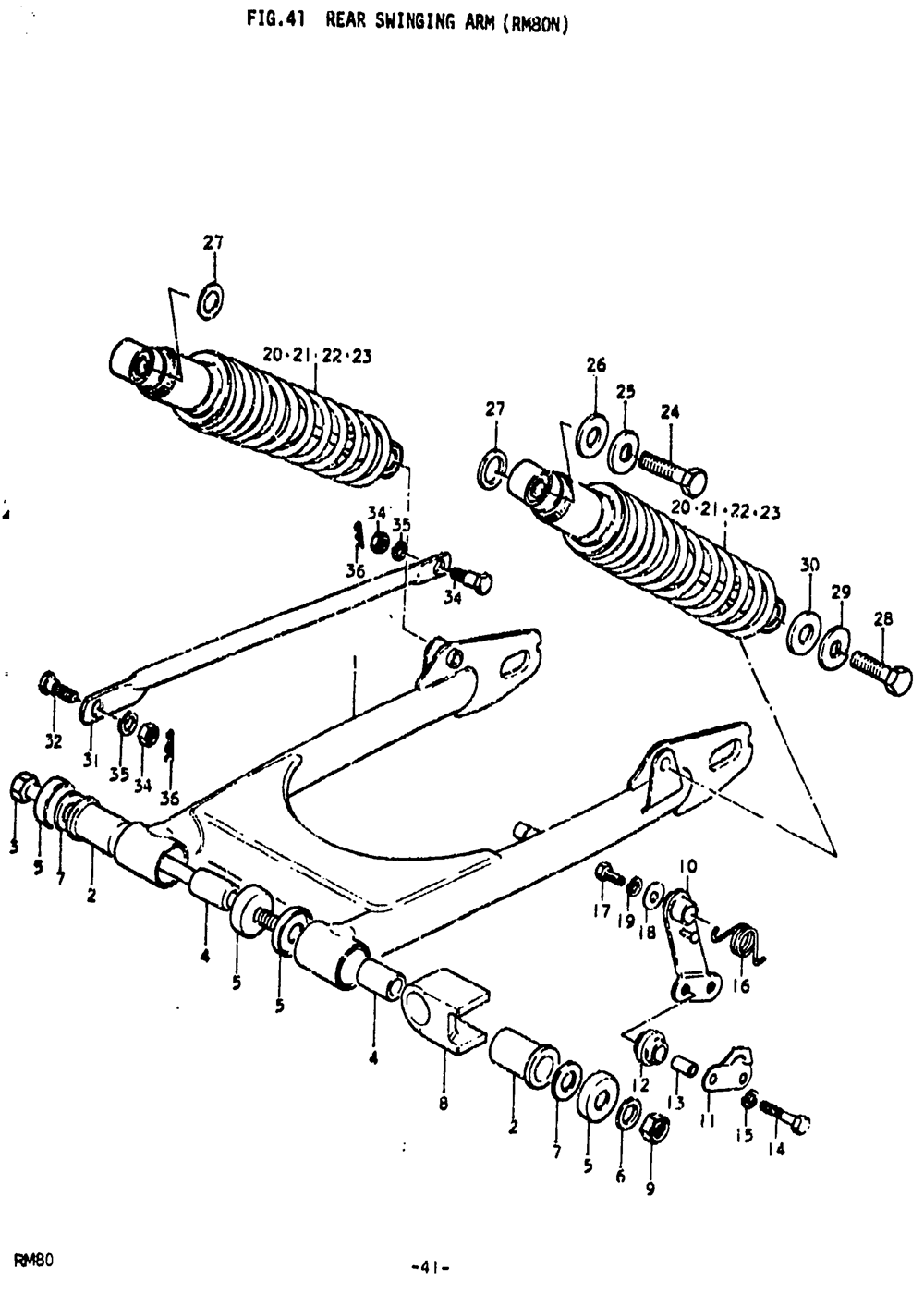 Rear swinging arm (rm80n)