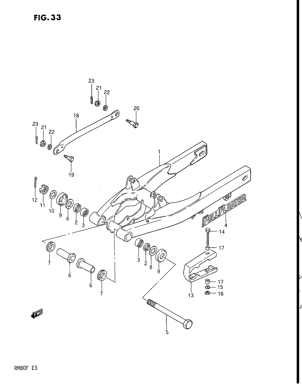 Rear swinging arm (model d)