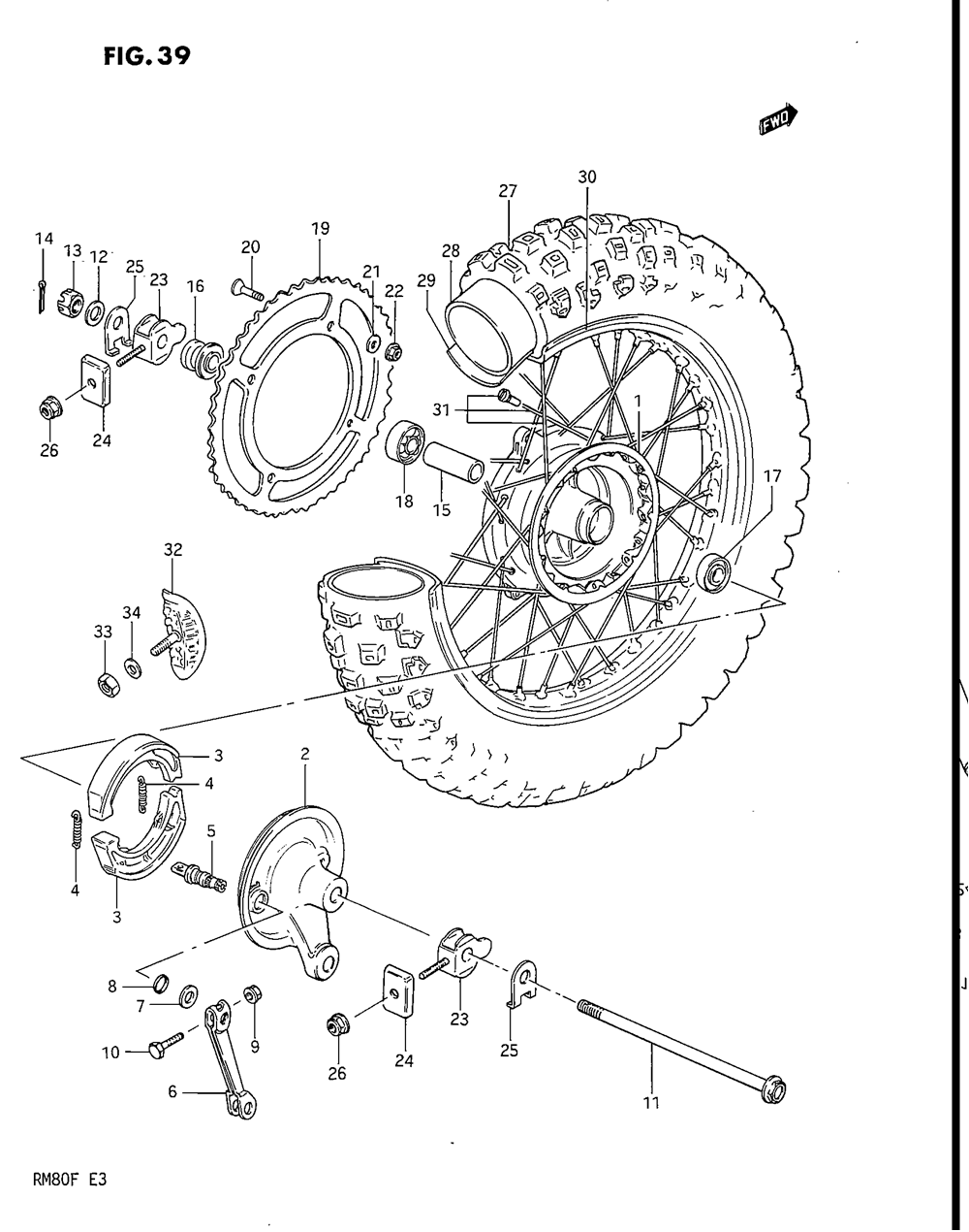 Rear wheel (model e_f)