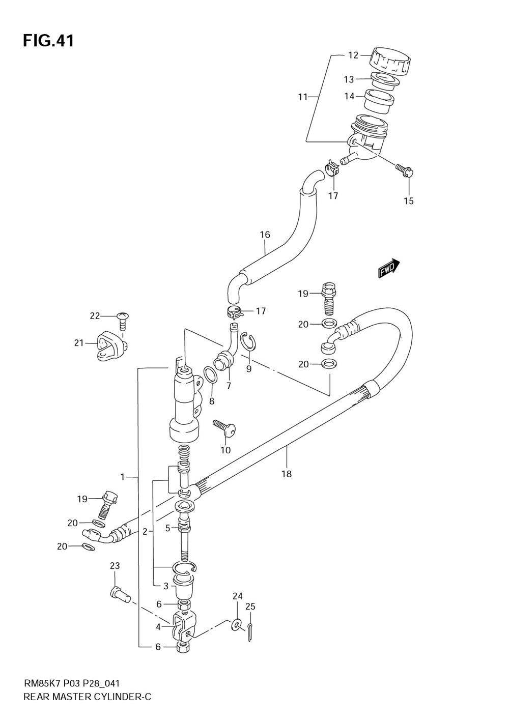 Rear master cylinder