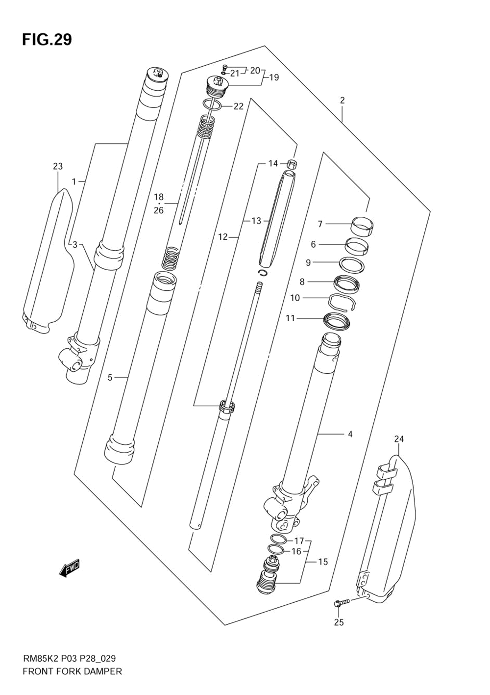 Front fork damper (model k2_k3_k4)