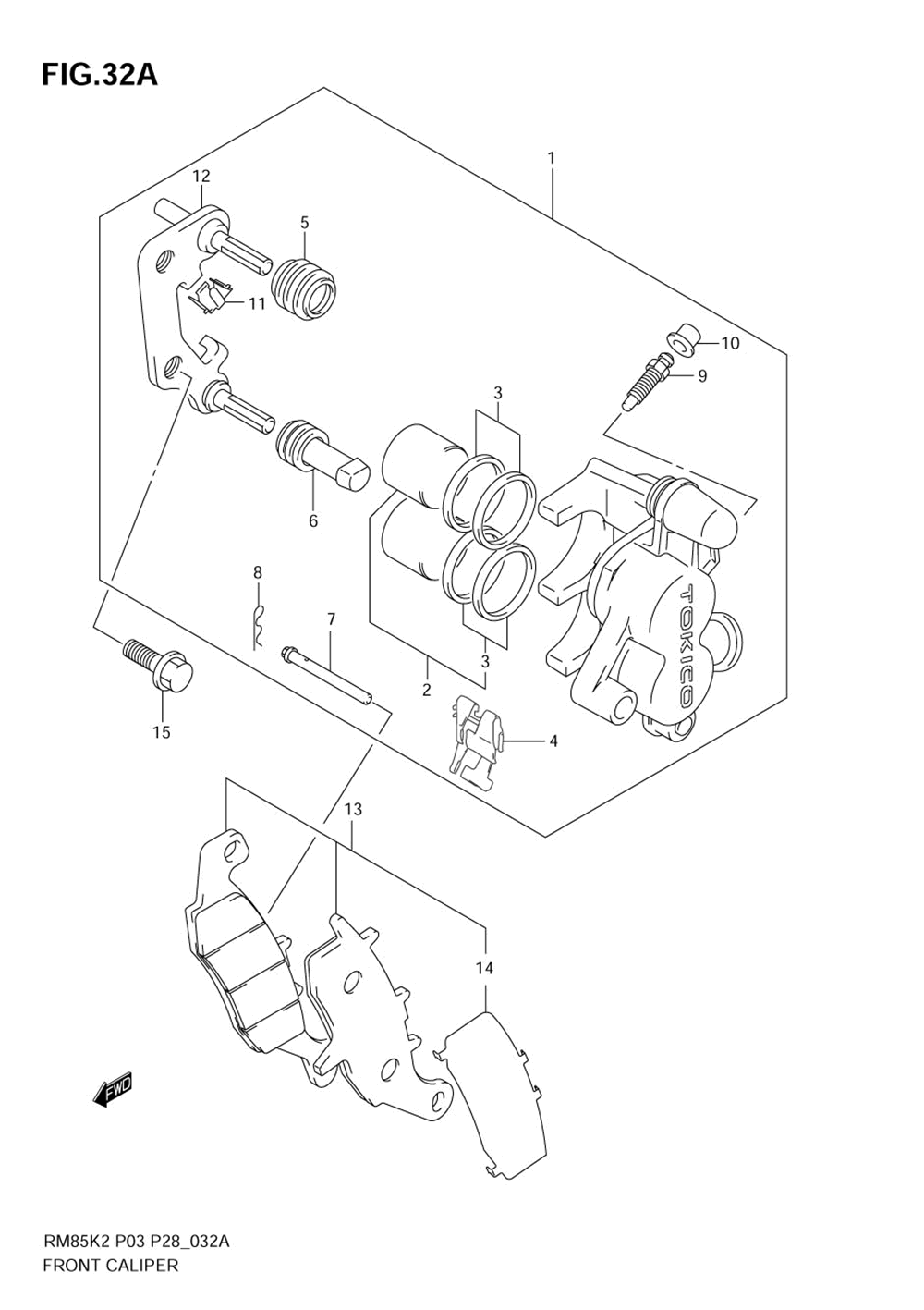 Front caliper (model k5_k6)