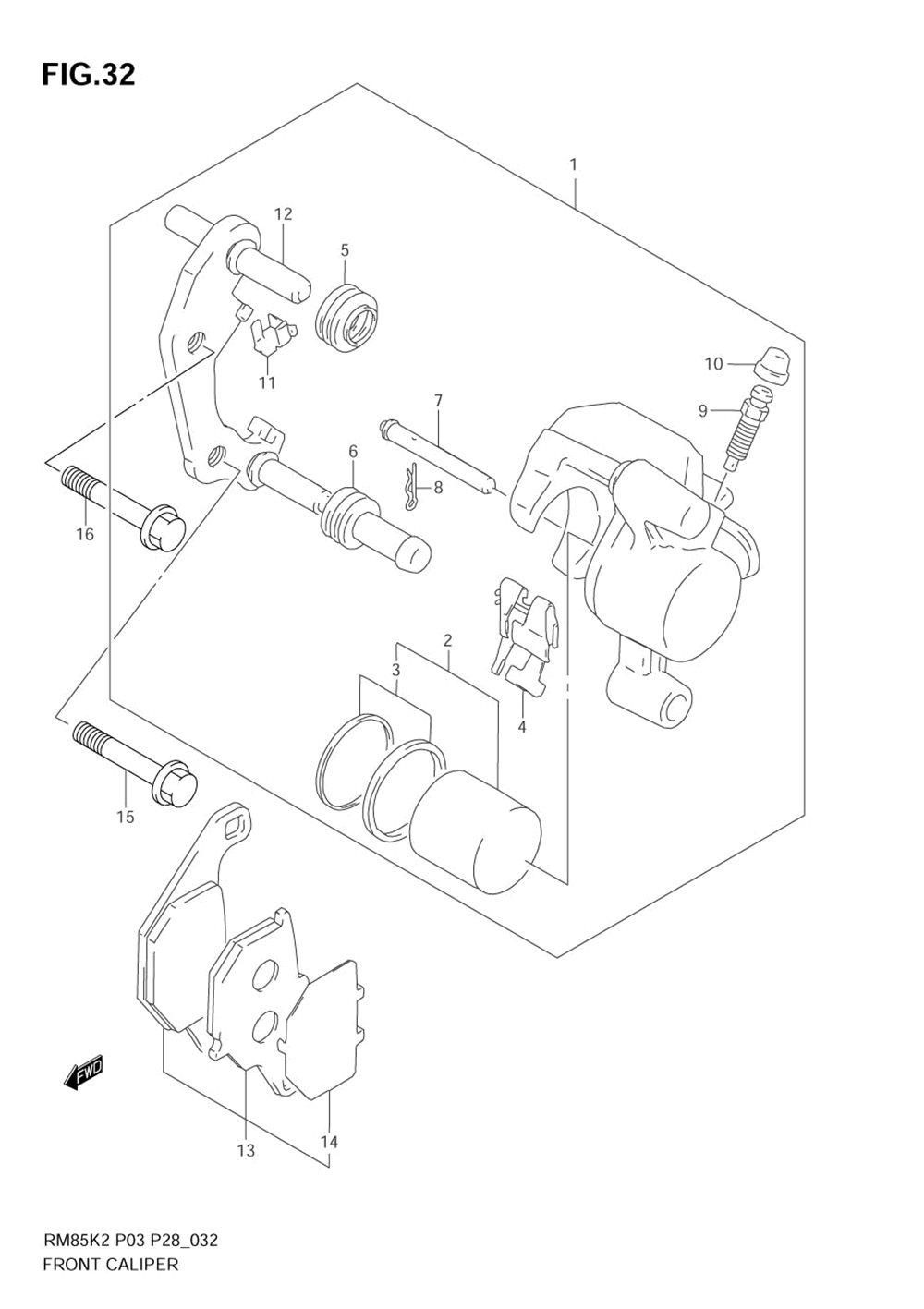 Front caliper (model k2_k3_k4)