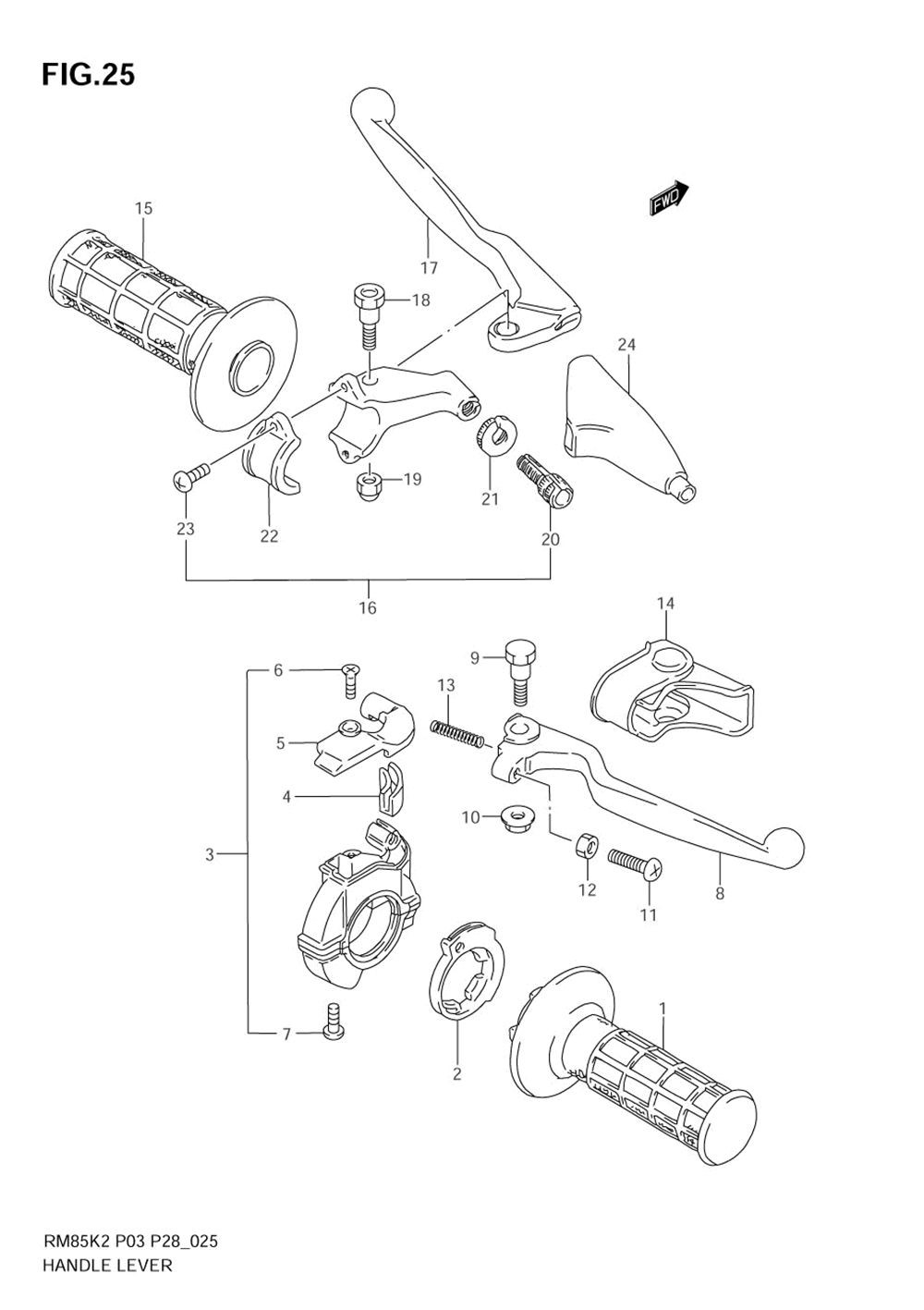 Handle lever (model k2_k3_k4)