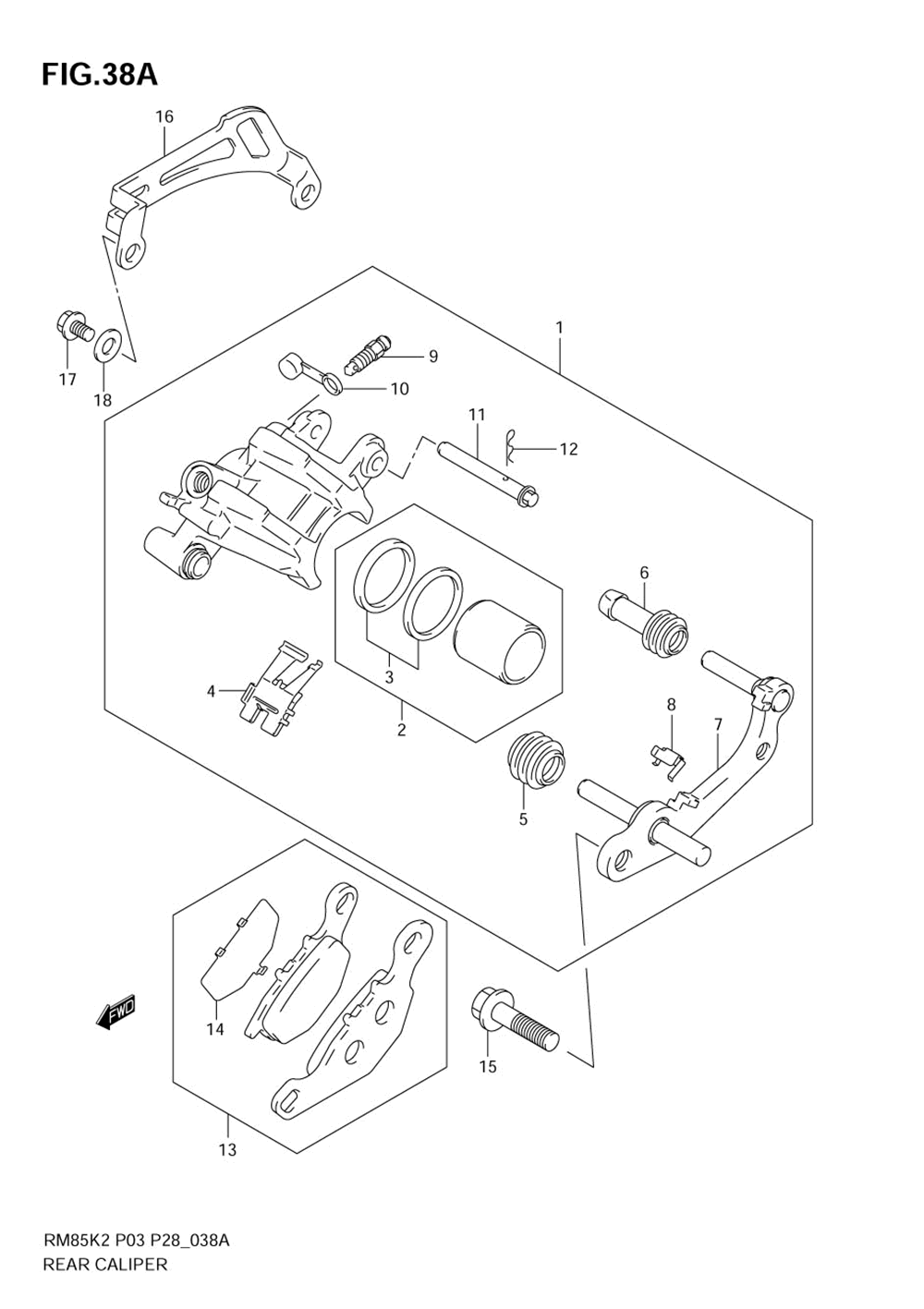 Rear caliper (model k5_k6)