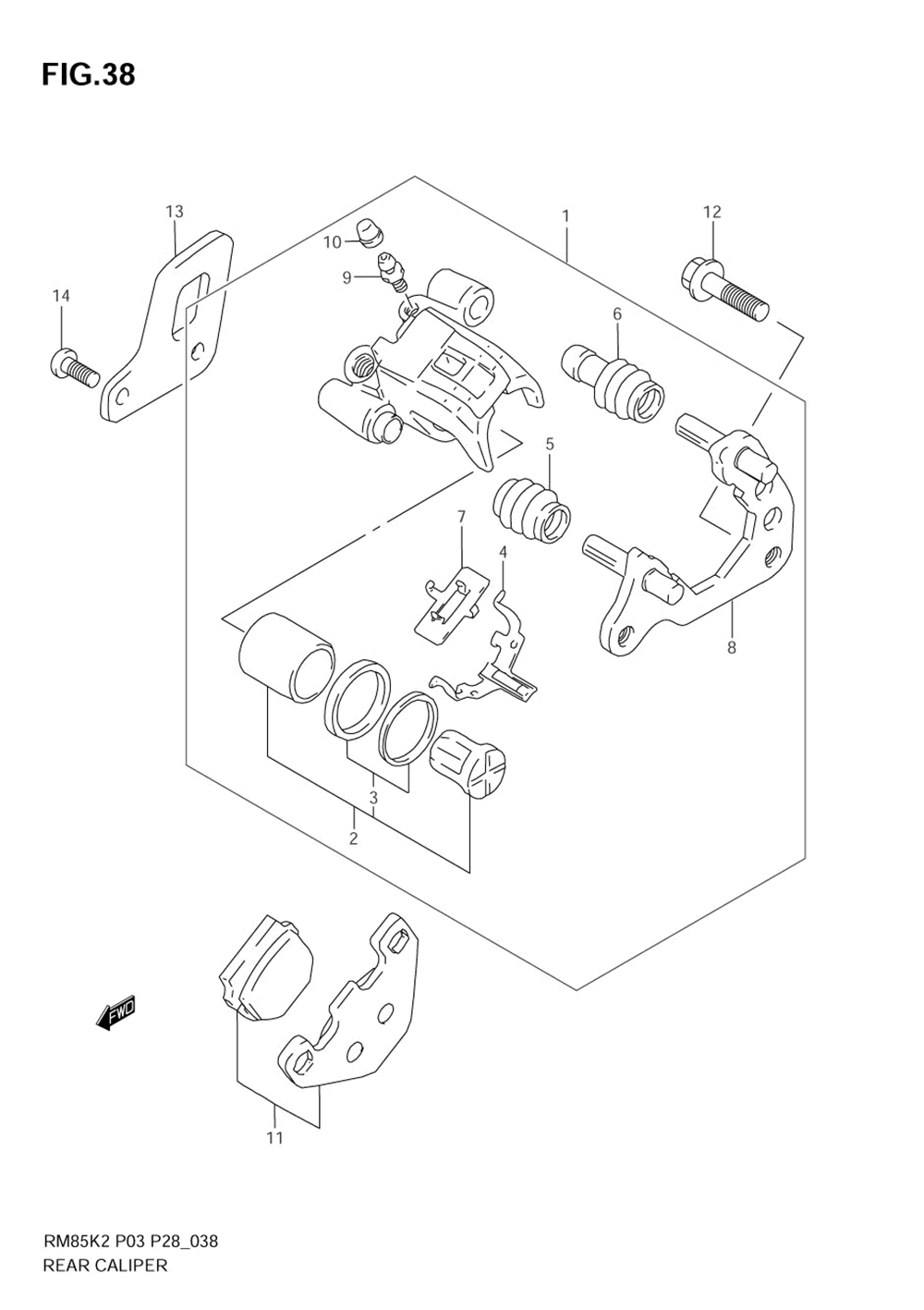 Rear caliper (model k2_k3_k4)