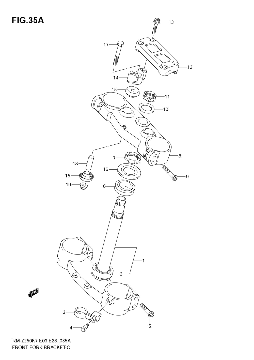 Steering stem (model k8)