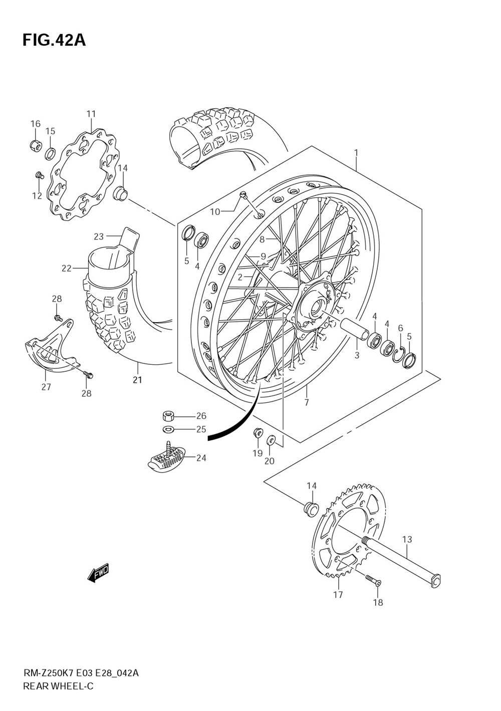 Rear wheel (model k8)