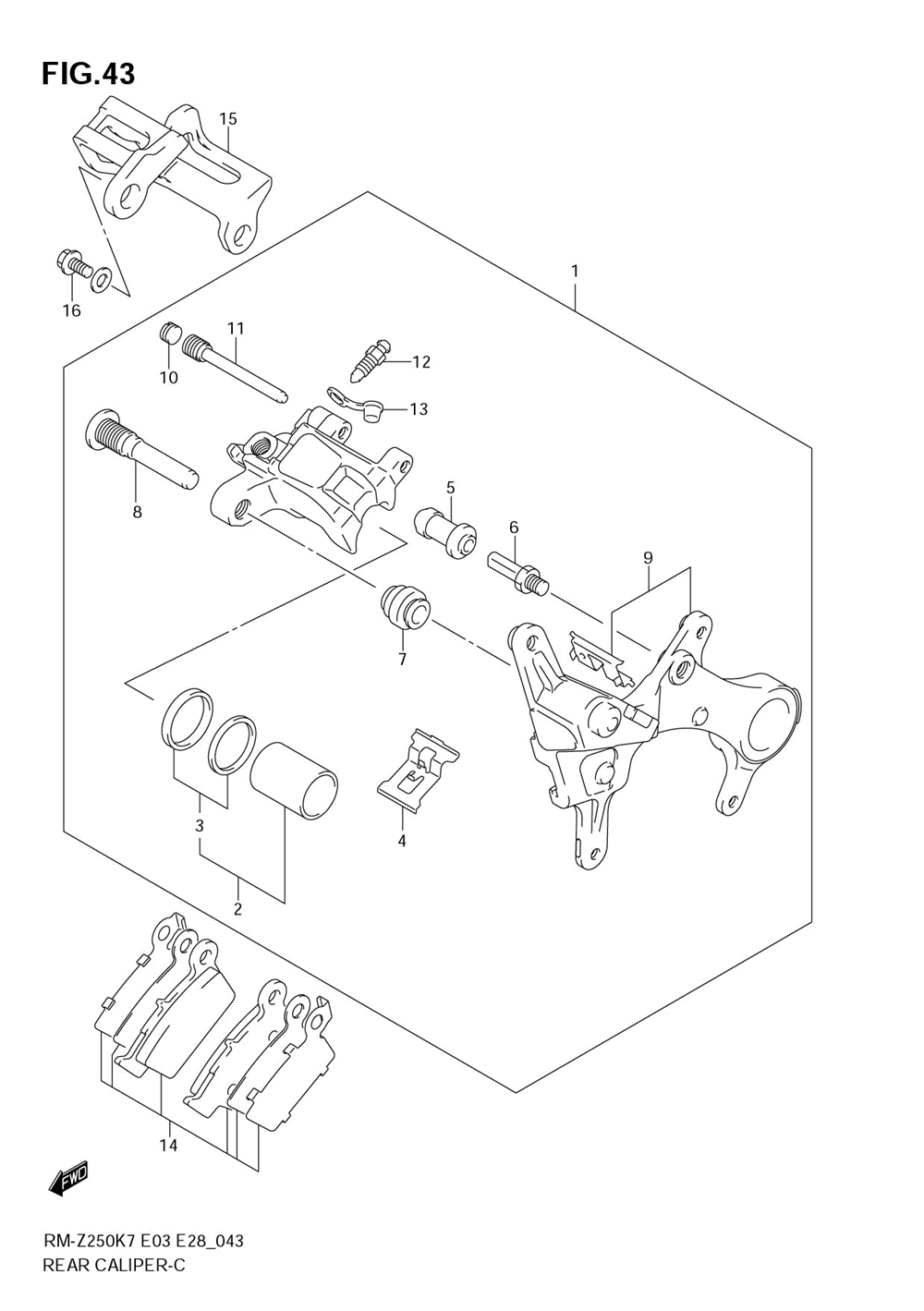 Rear caliper (model k7)
