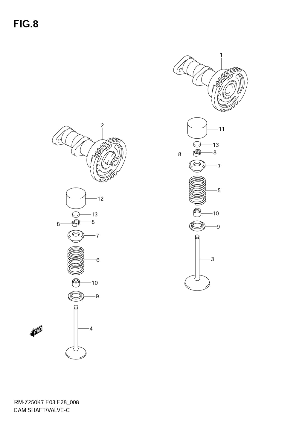 Camshaft - valve