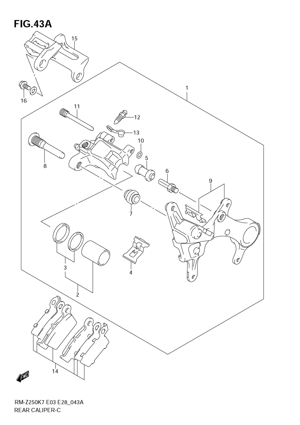 Rear caliper (model k8)