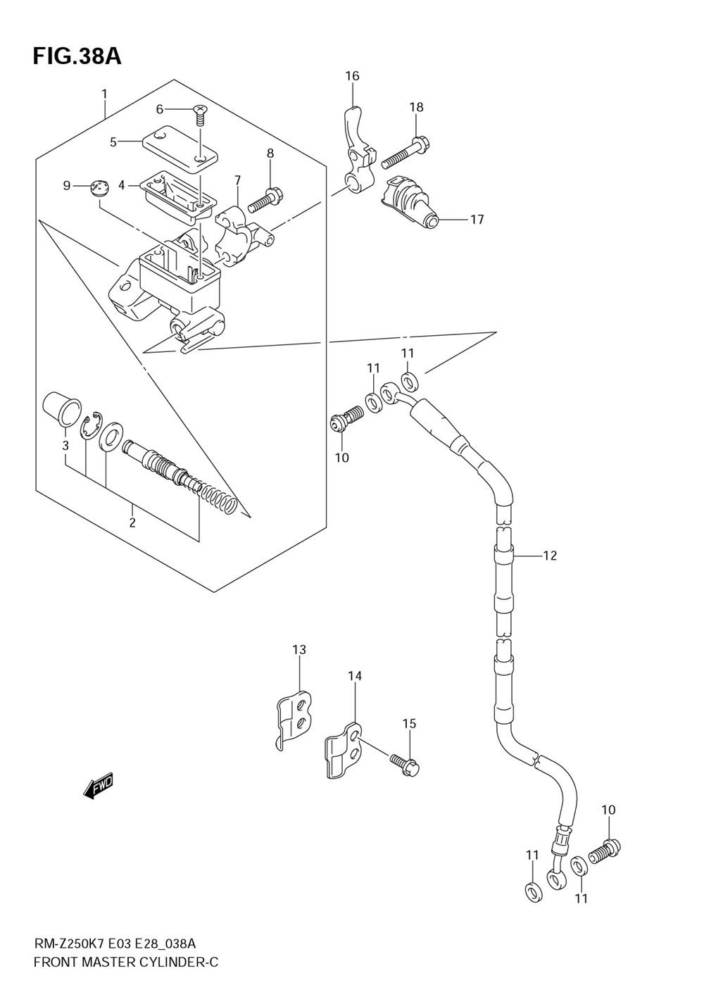 Front master cylinder (model k8)