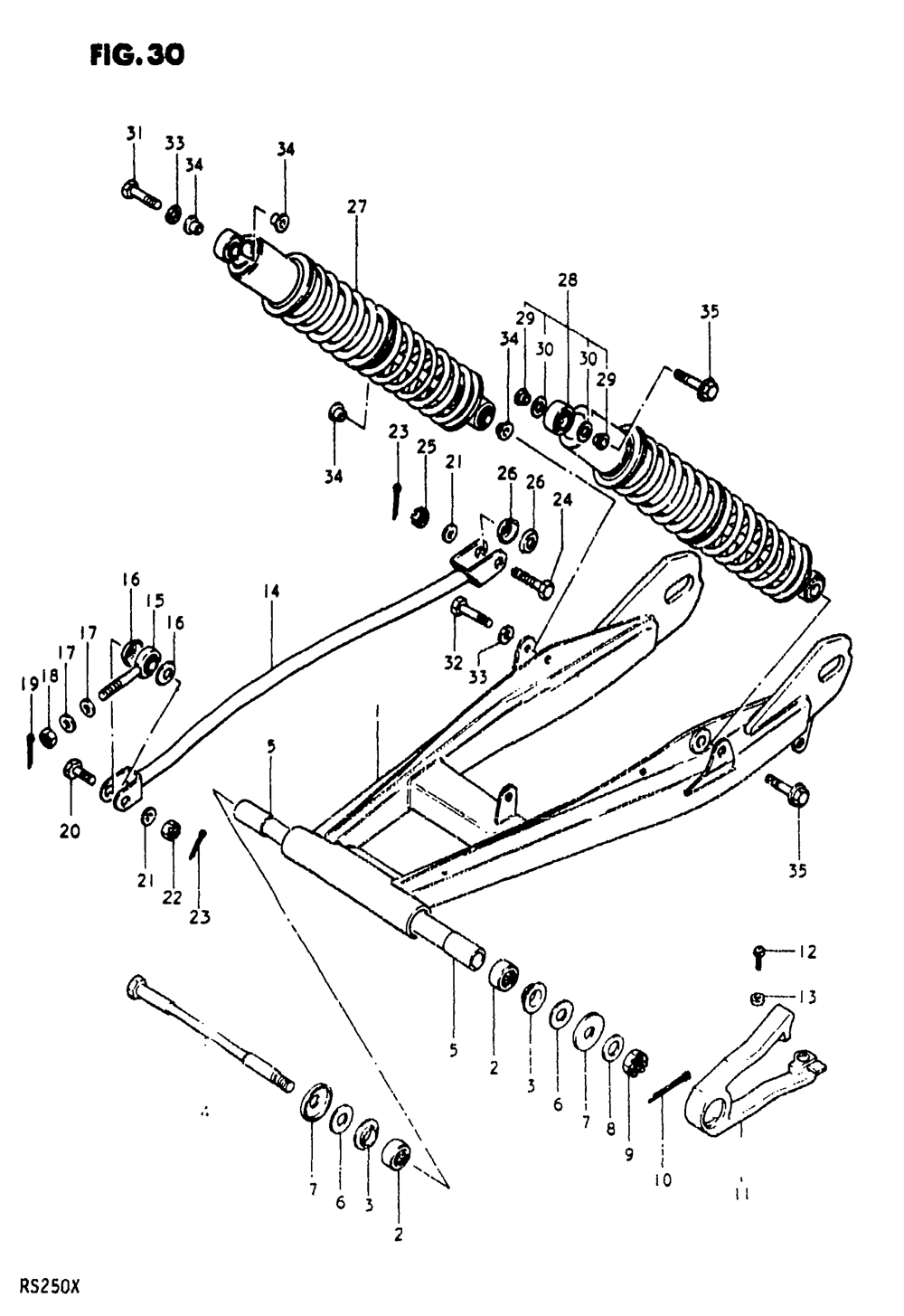 Rear swinging arm