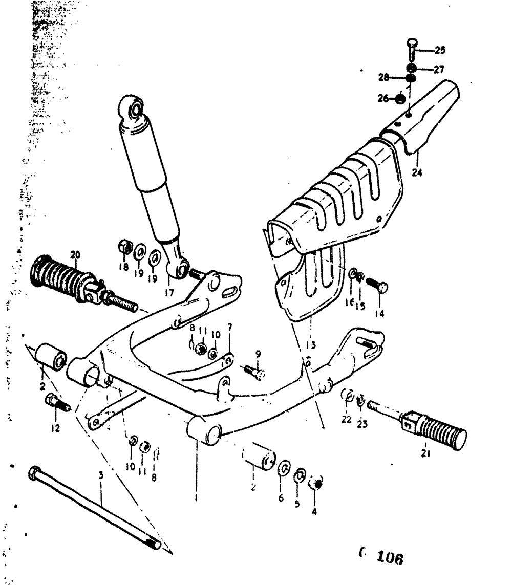 Rear swinging arm