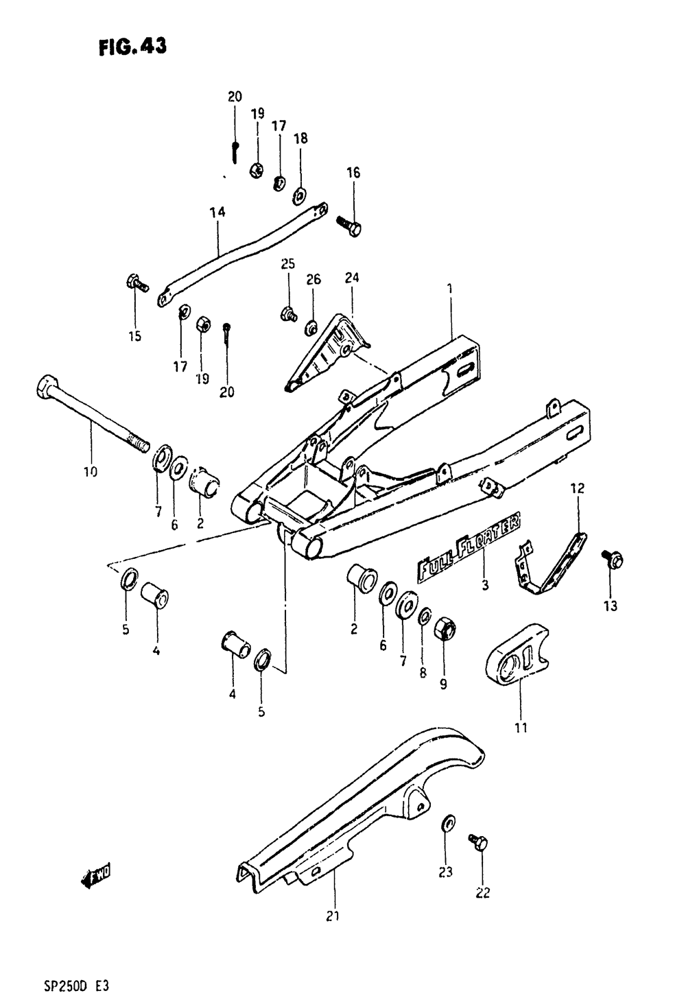 Rear swinging arm