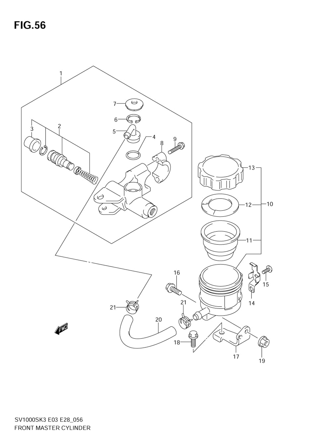 Front master cylinder (sv1000sk3_sk4_sk5)