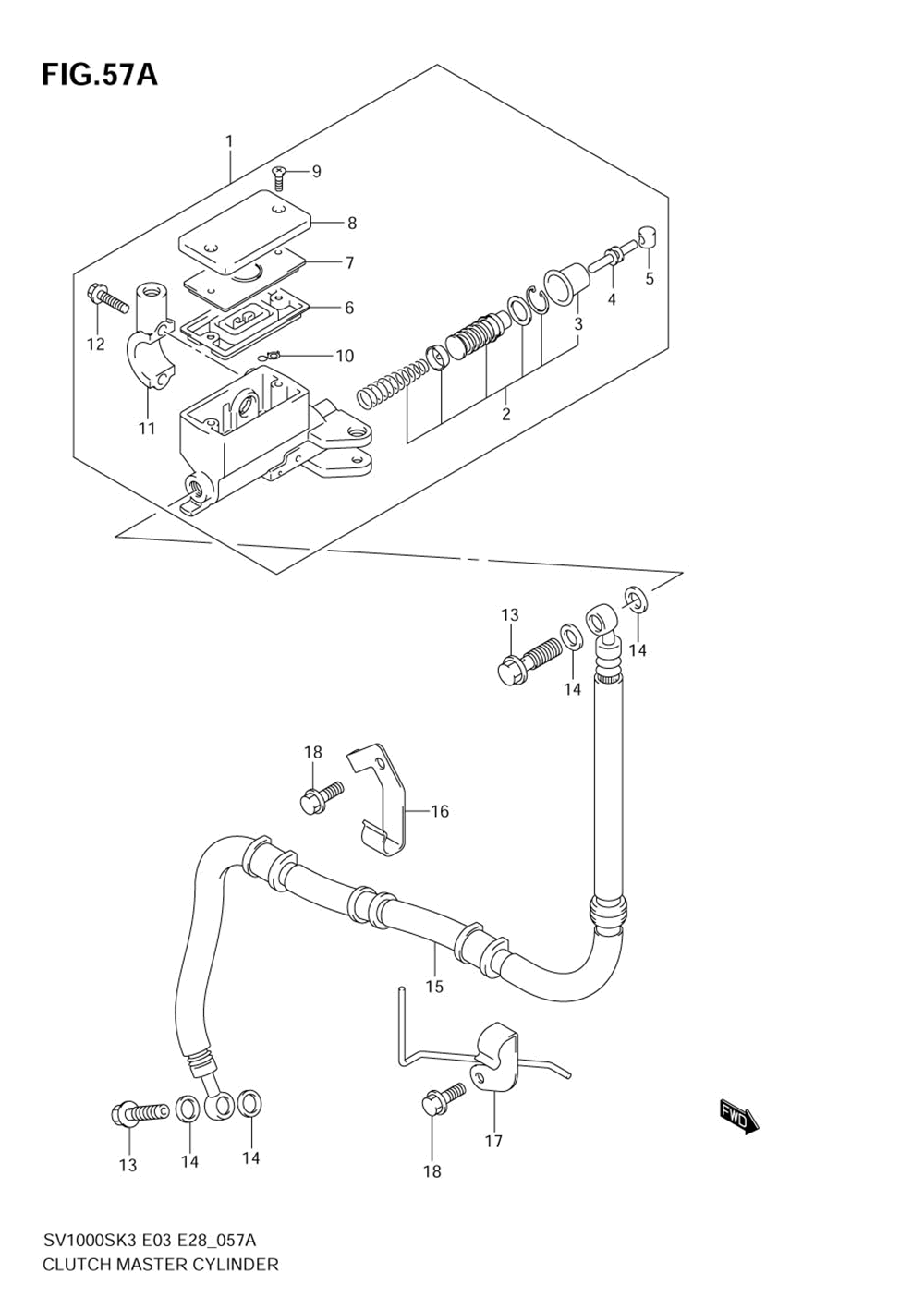 Clutch master cylinder (sv1000k3)