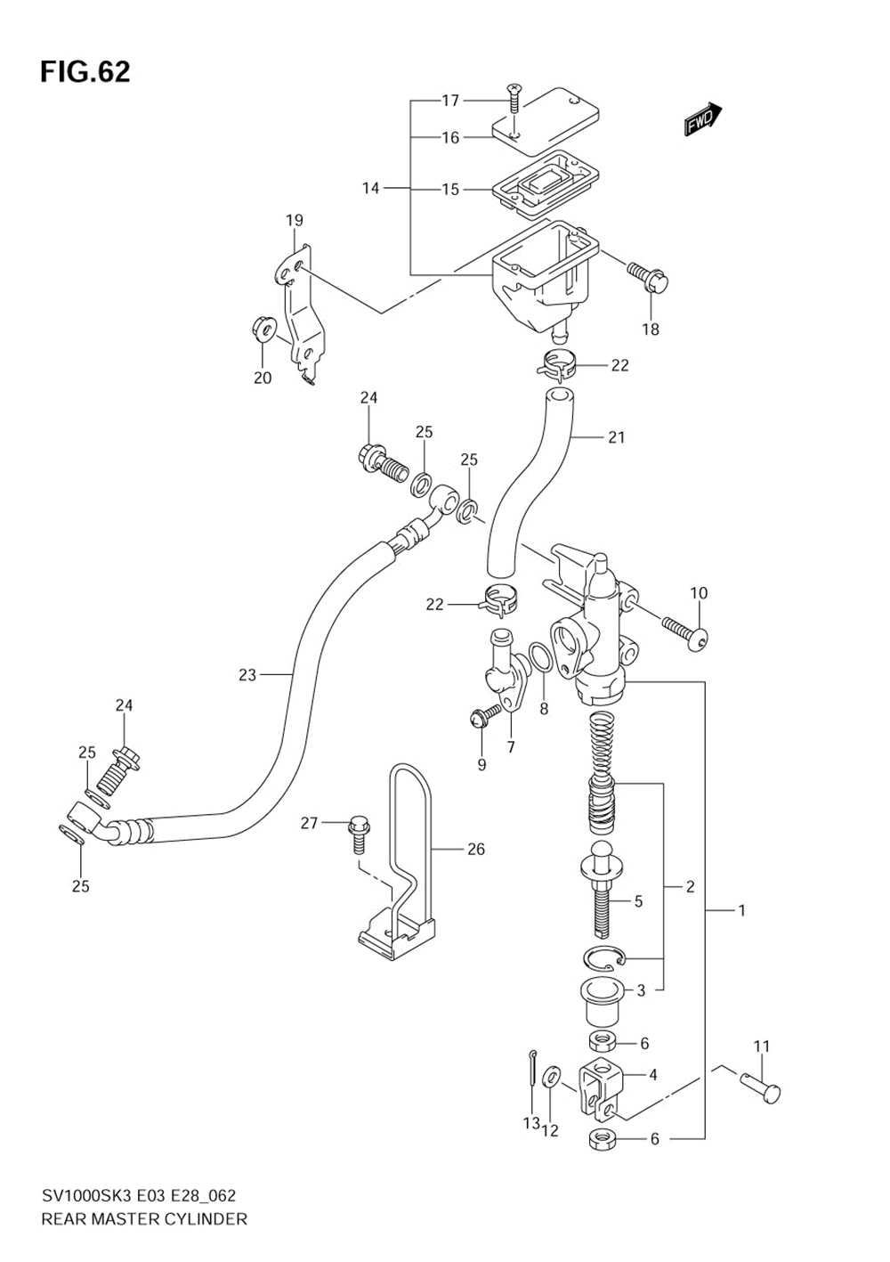 Rear master cylinder (sv1000sk3)