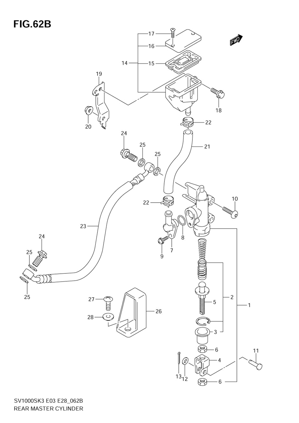 Rear master cylinder (sv1000sk5)