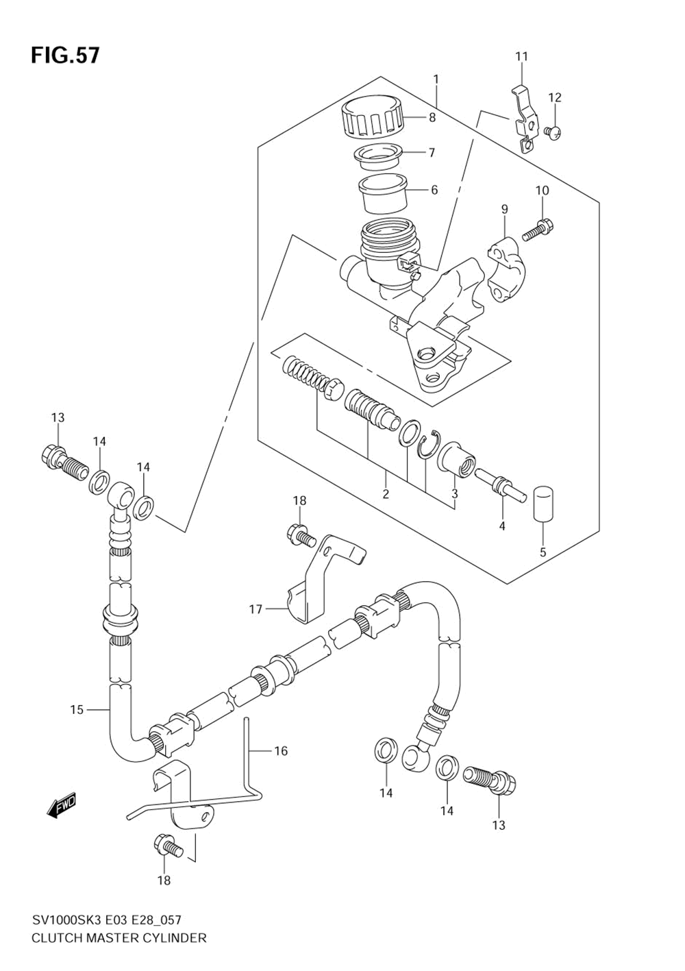 Clutch master cylinder (sv1000sk3_sk4_sk5)