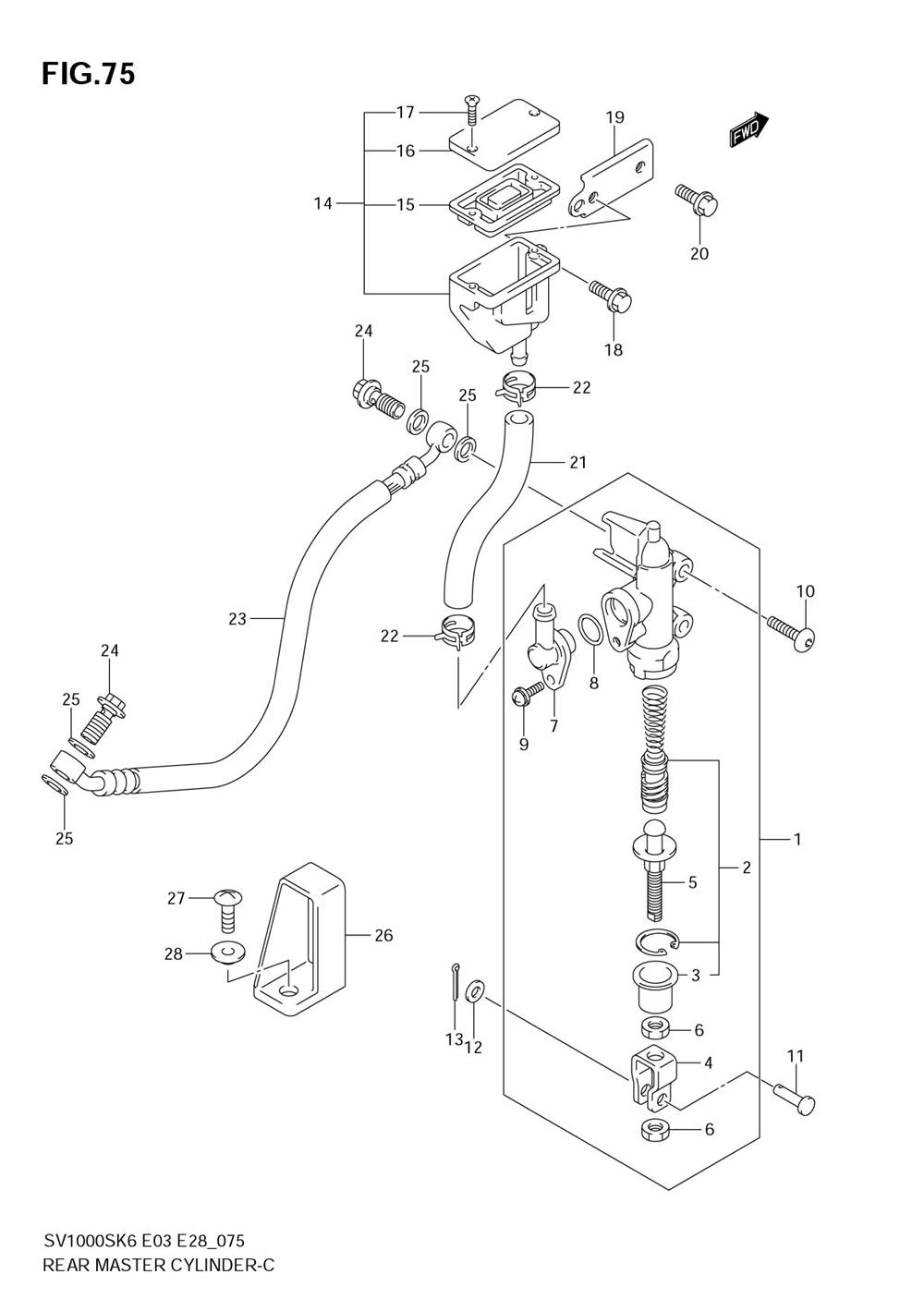 Rear master cylinder