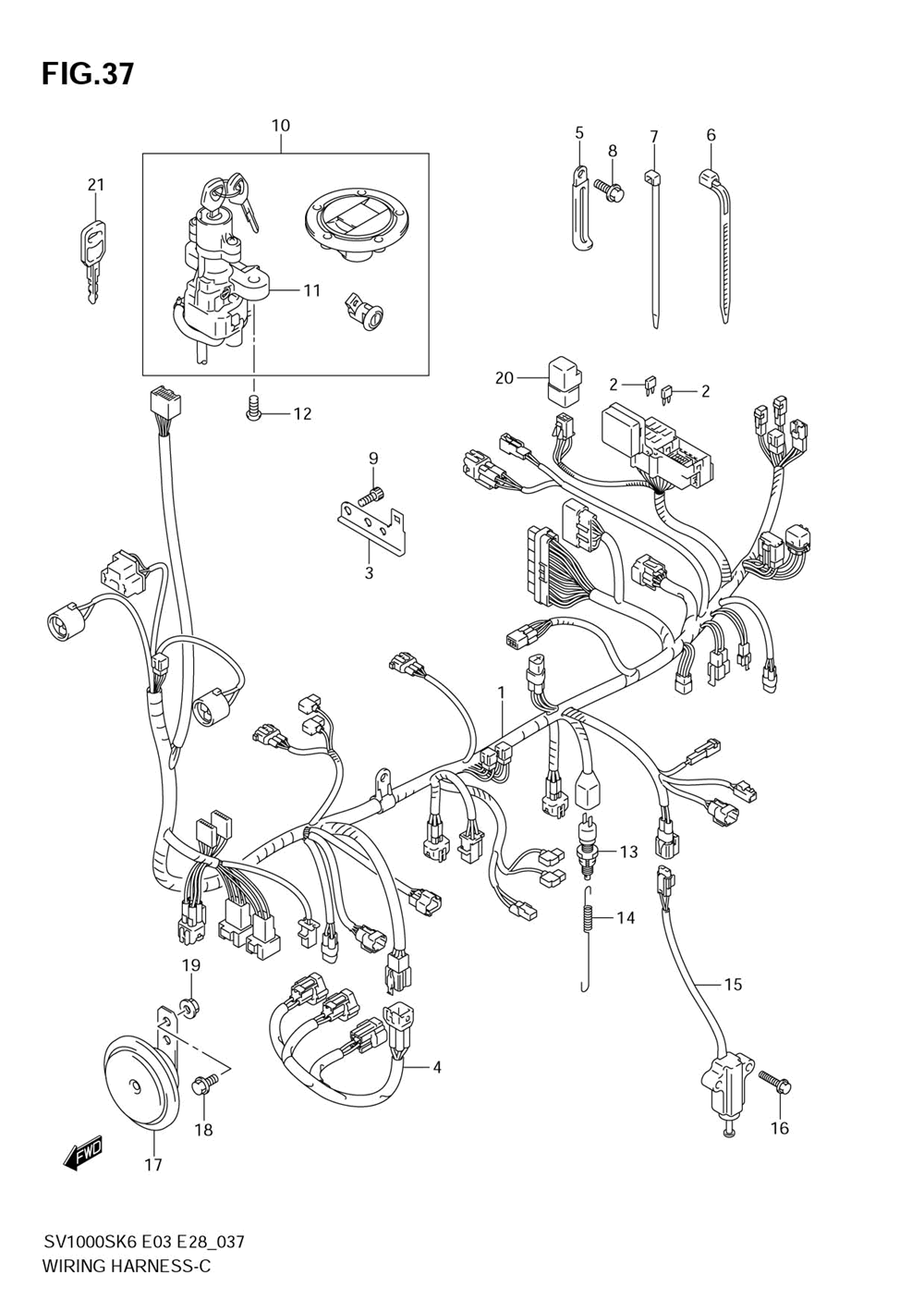 Wiring harness (sv1000) (not for us market)