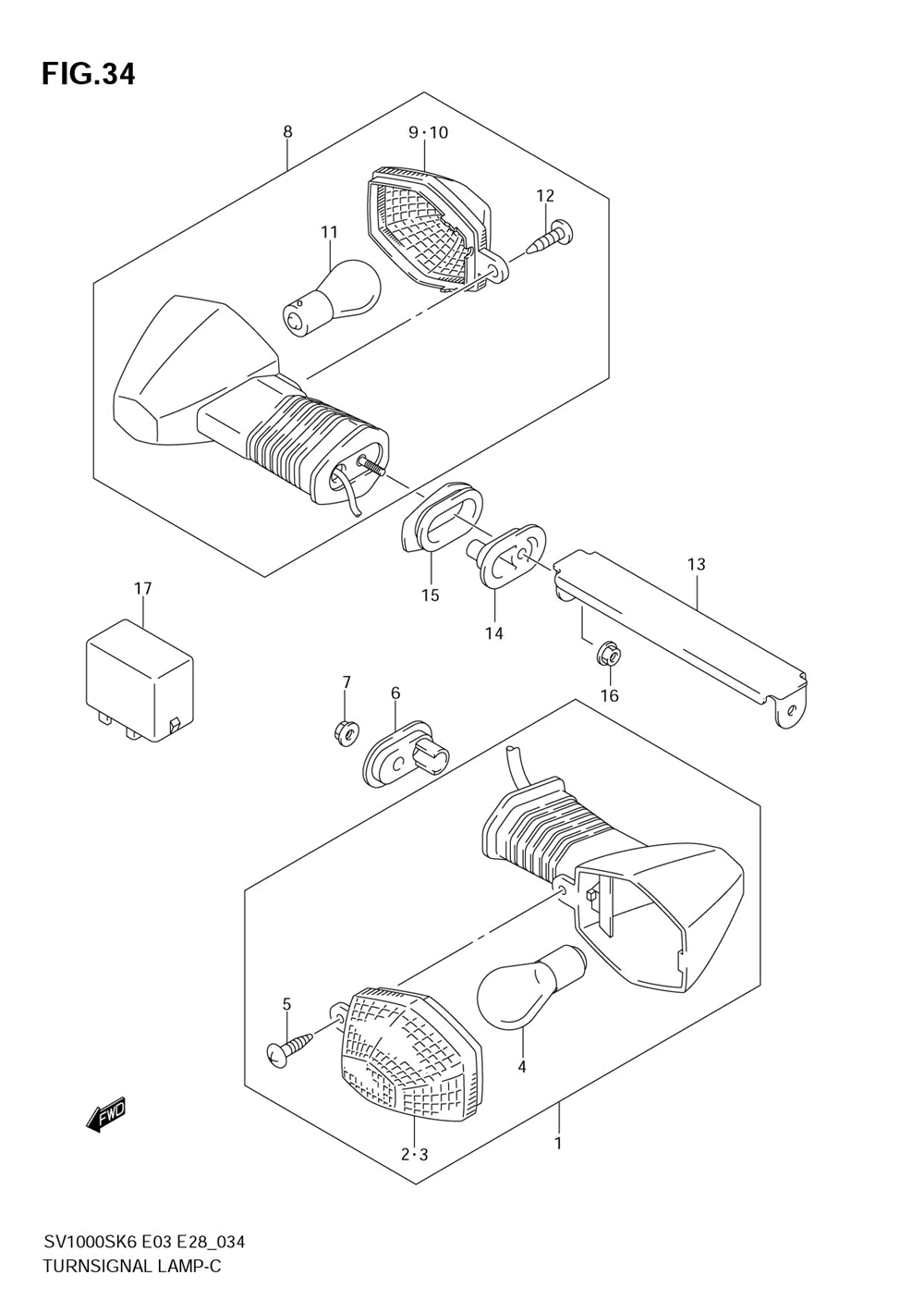 Turnsignal lamp (sv1000) (not for us market)