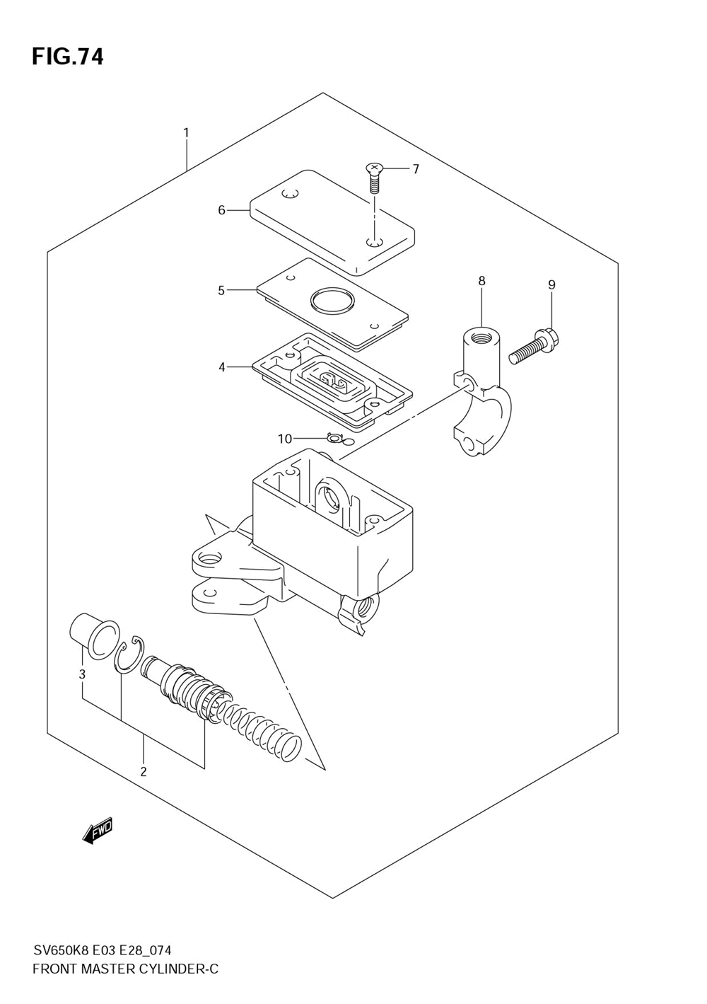 Front master cylinder (sv650k8)