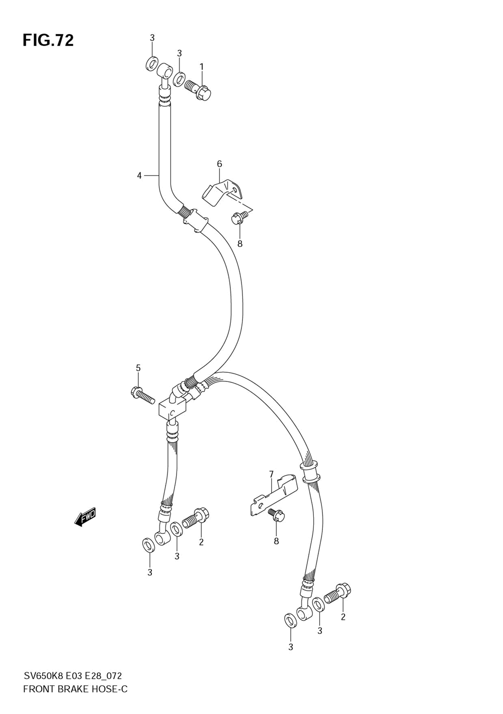 Front brake hose (sv650k8_sk8)