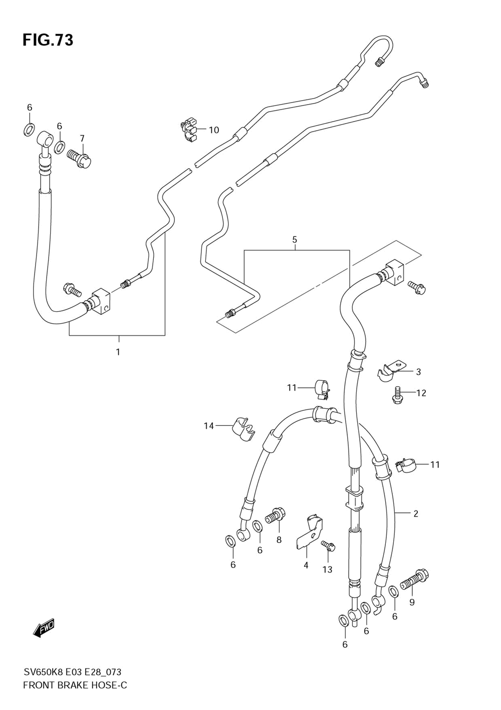 Front brake hose(sv650ak8_sak8)