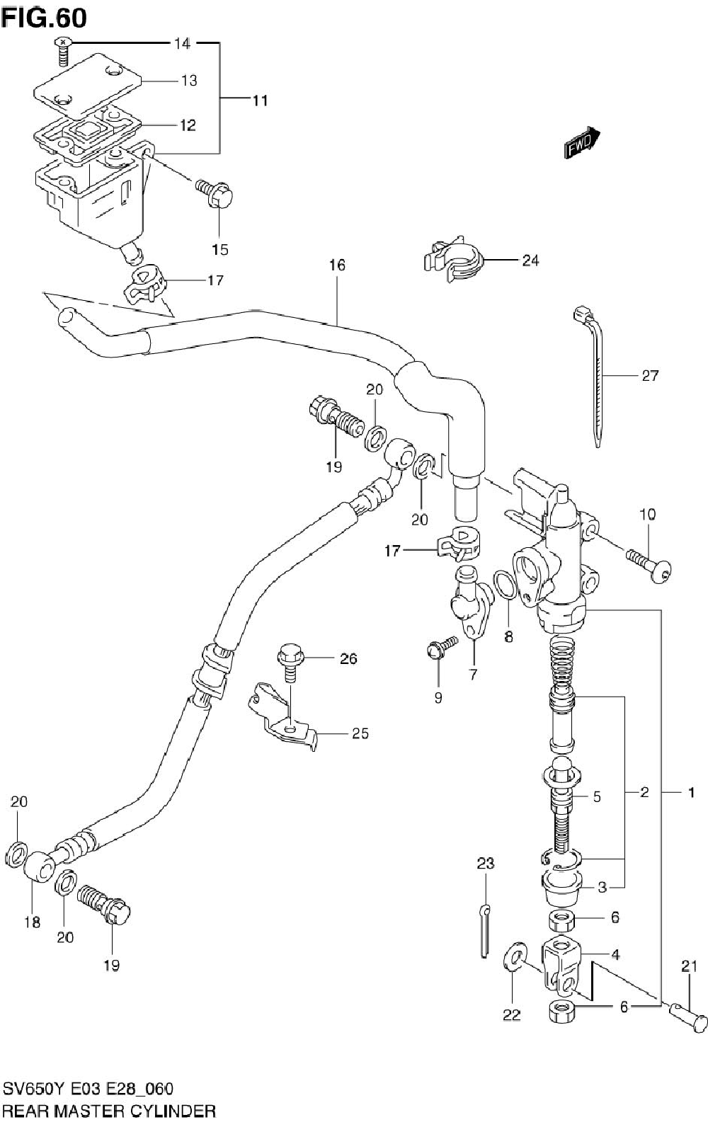 Rear master cylinder