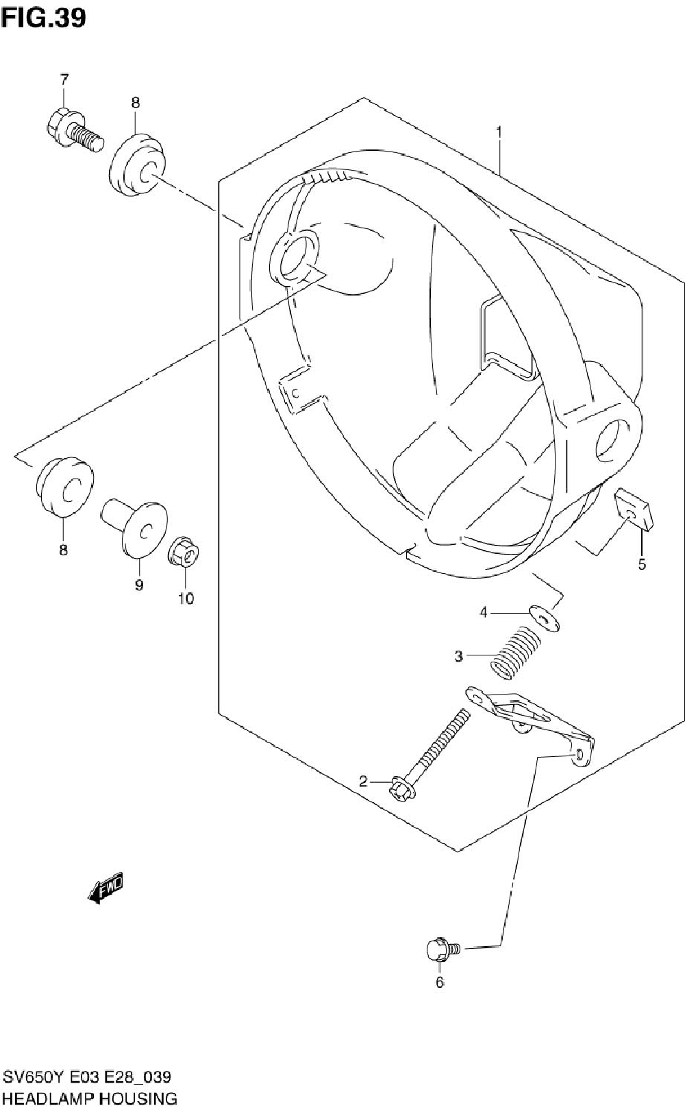 Headlamp housing (sv650x_y_k1_k2)