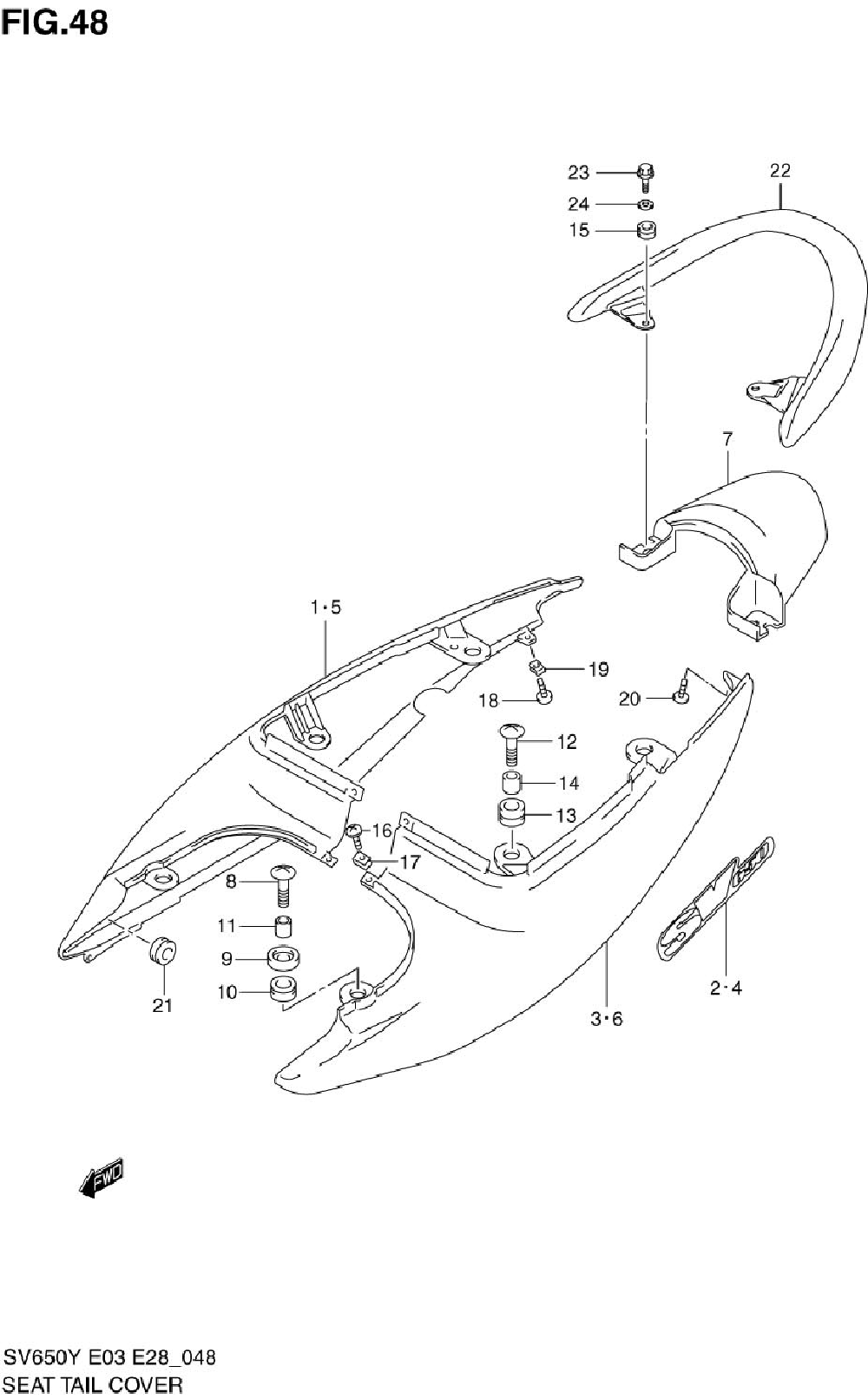 Seat tail cover (model x)