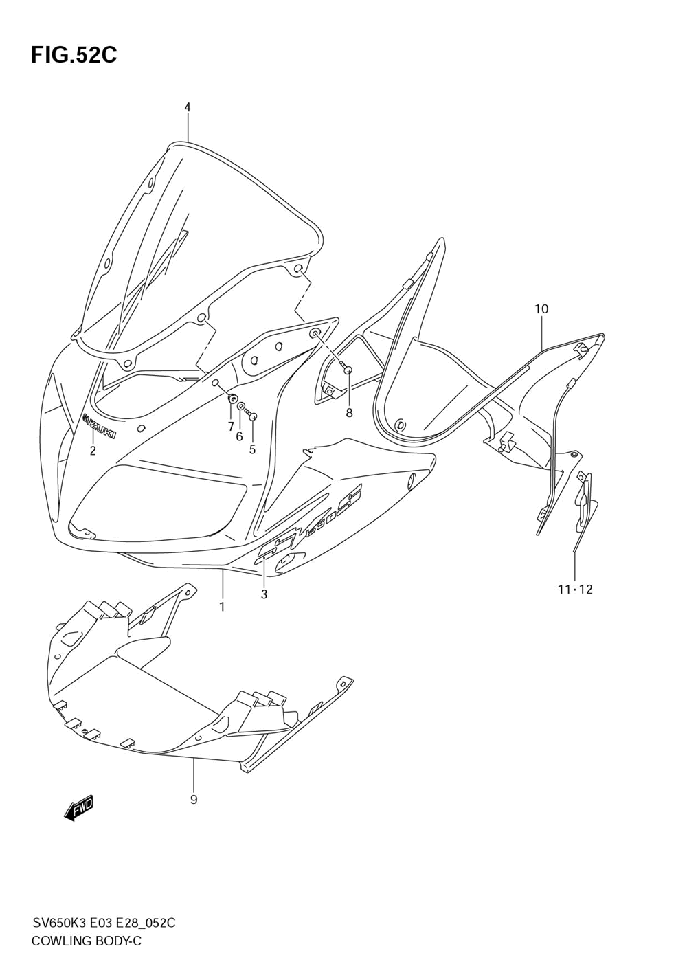 Cowling body (sv650sk6)