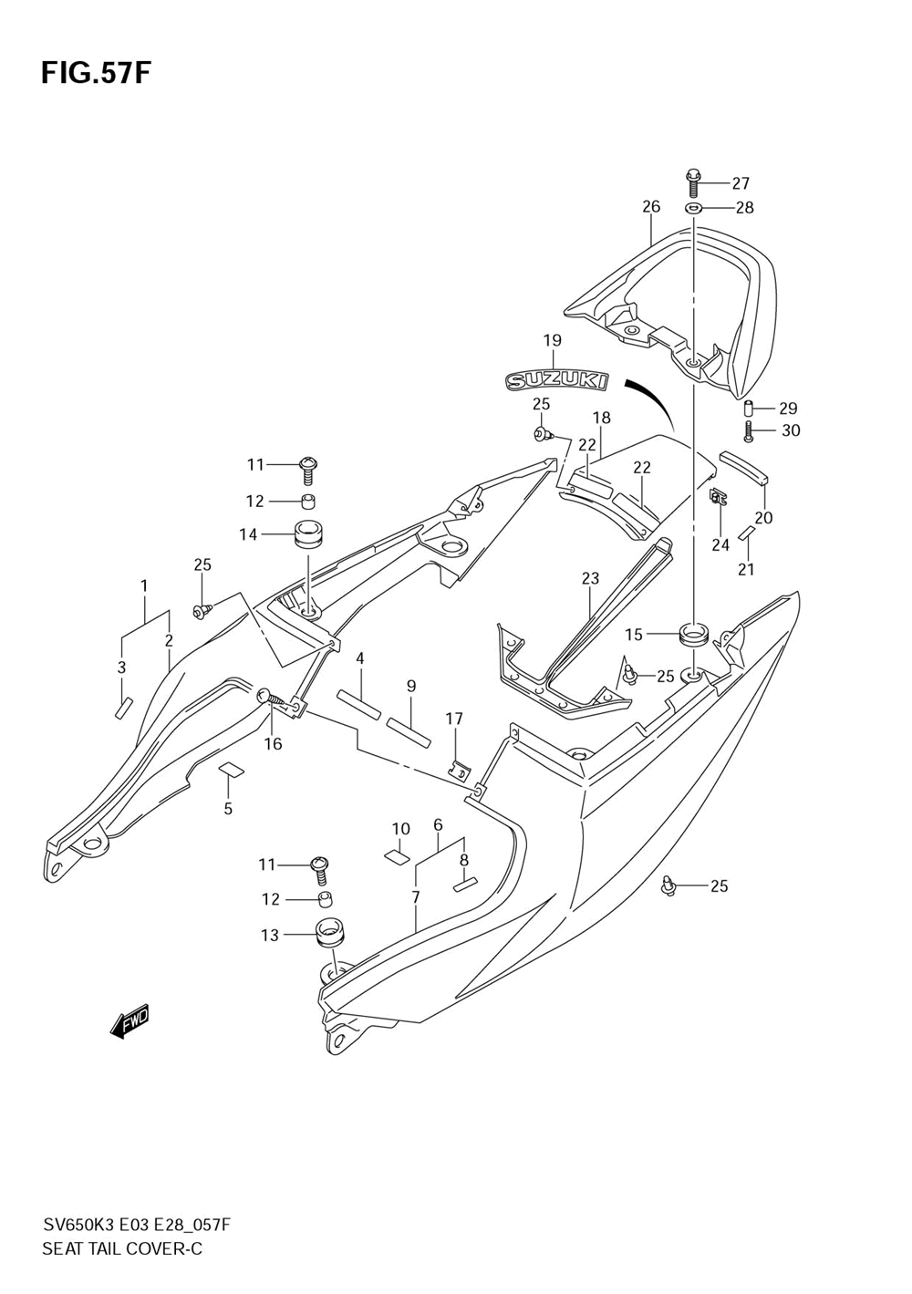 Seat tail cover (sv650sk6)