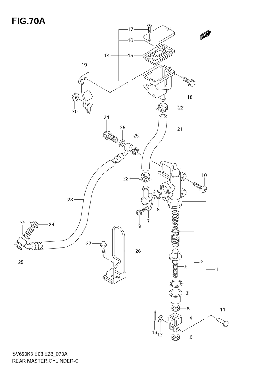 Rear master cylinder (sv650sk3)