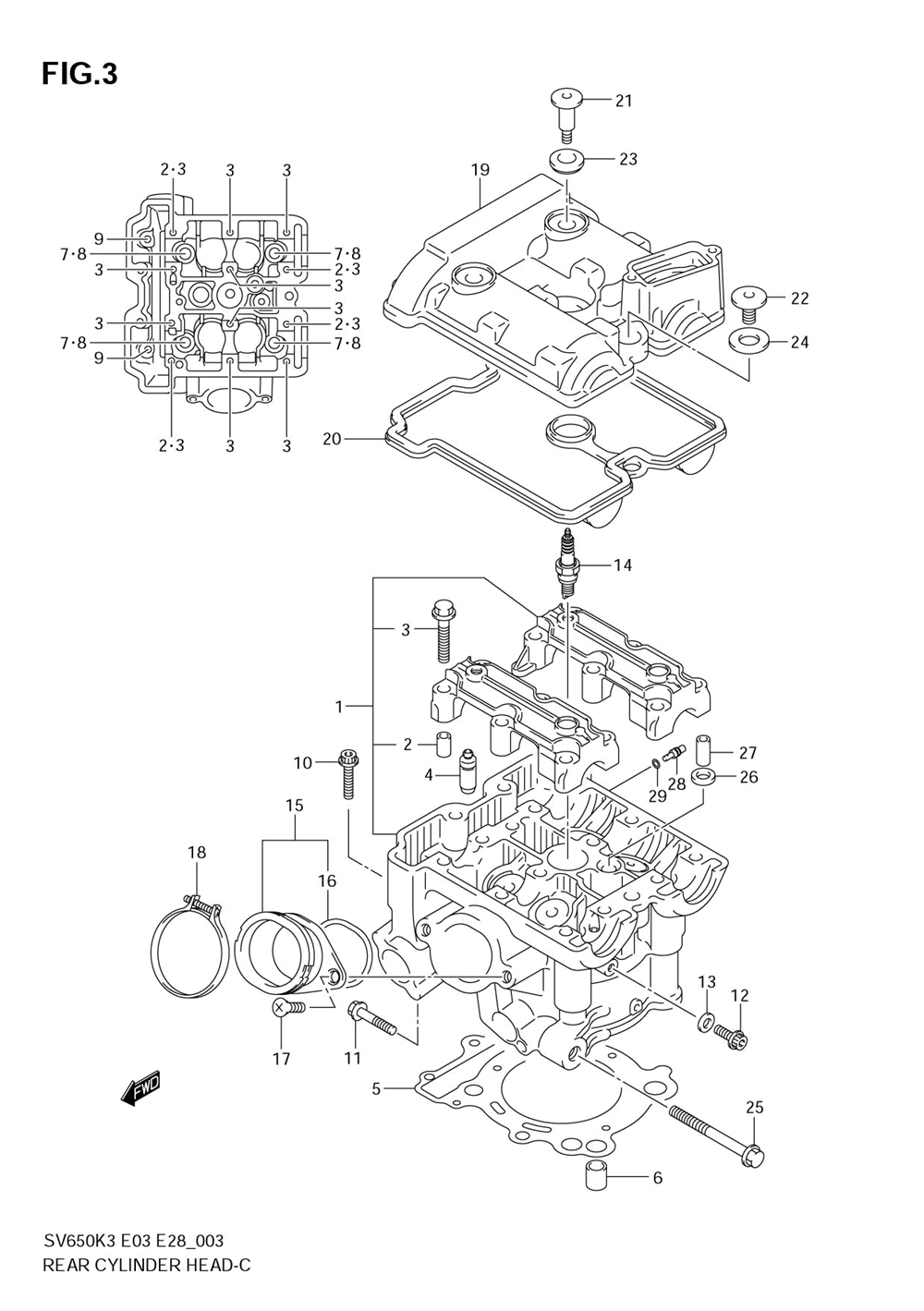 Rear cylinder head (model k3_k4_k5_k6)