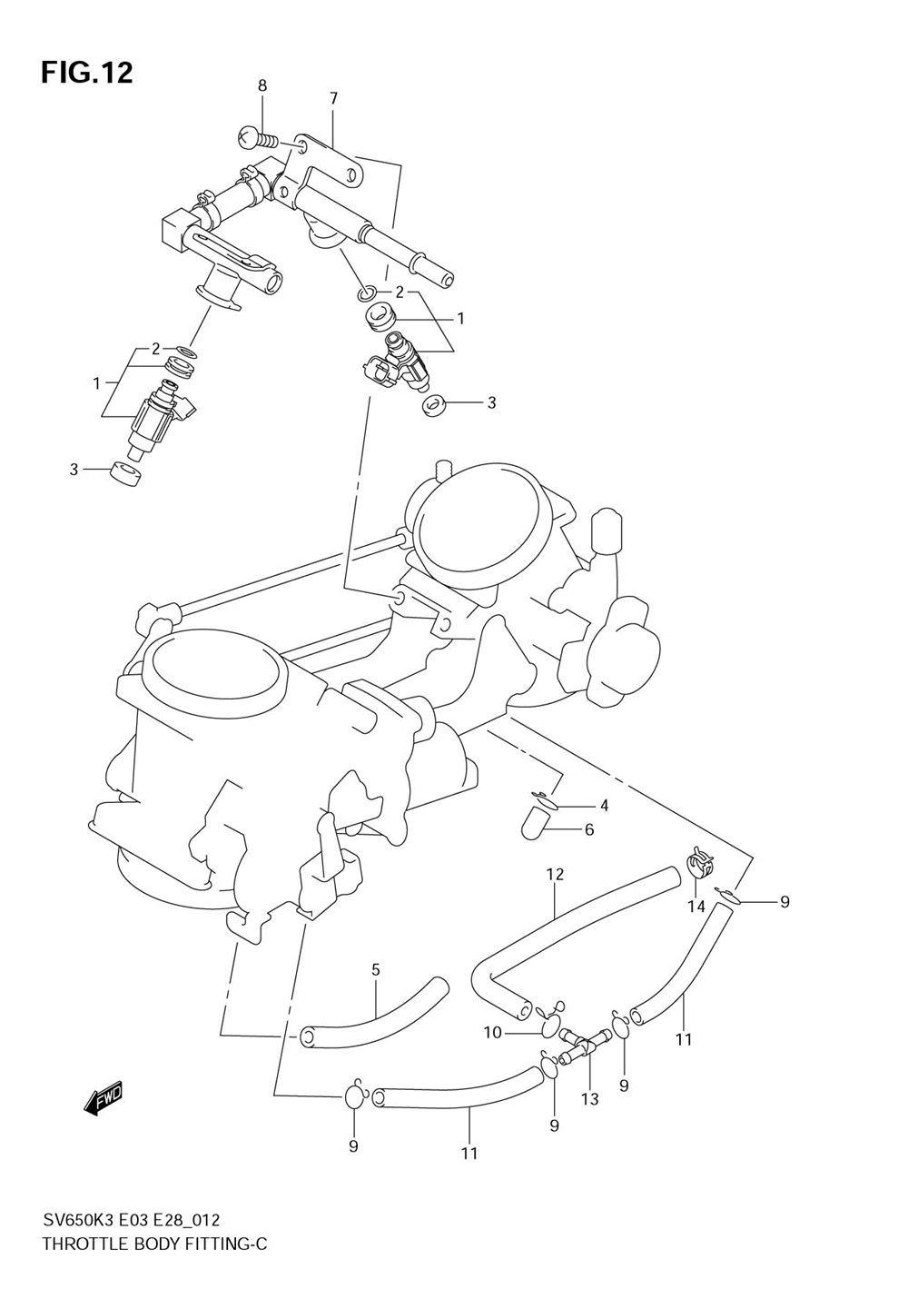 Throttle body fitting (model k3_k4_k5_k6)